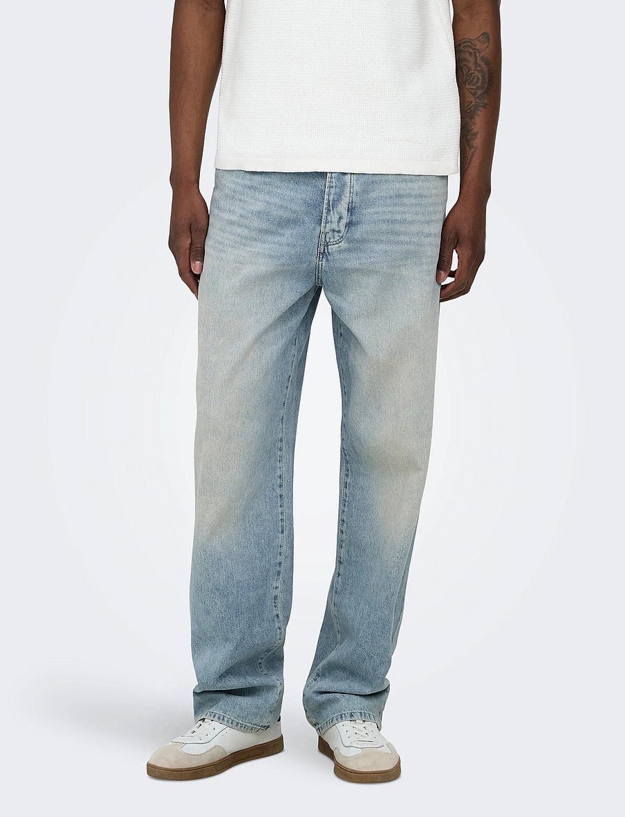 ONLY & SONS - ONSFADE LOOSE LB TINTED 6105 TAI DNM - loose jeans - light blue denim - 0