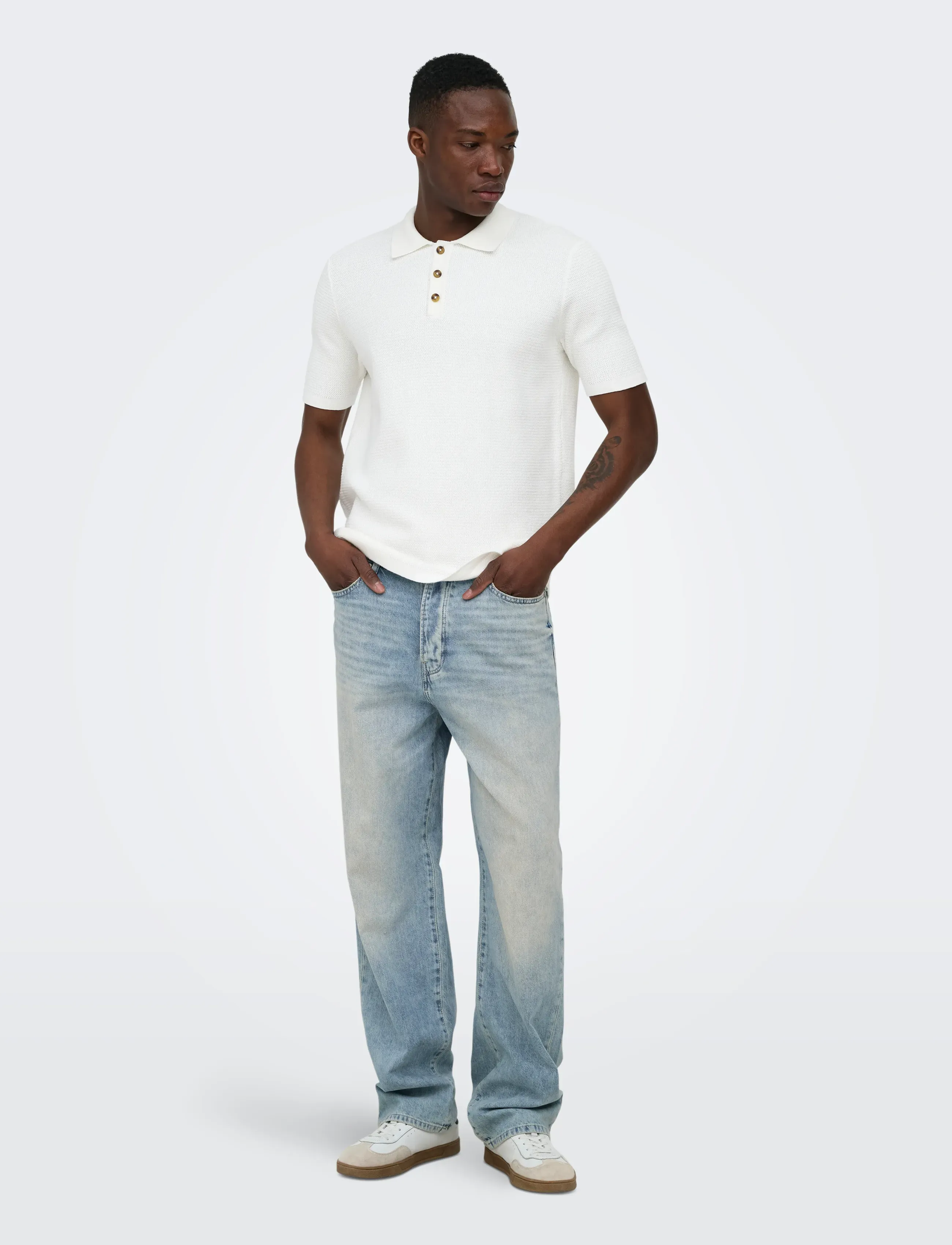 ONLY & SONS - ONSFADE LOOSE LB TINTED 6105 TAI DNM - loose jeans - light blue denim - 4