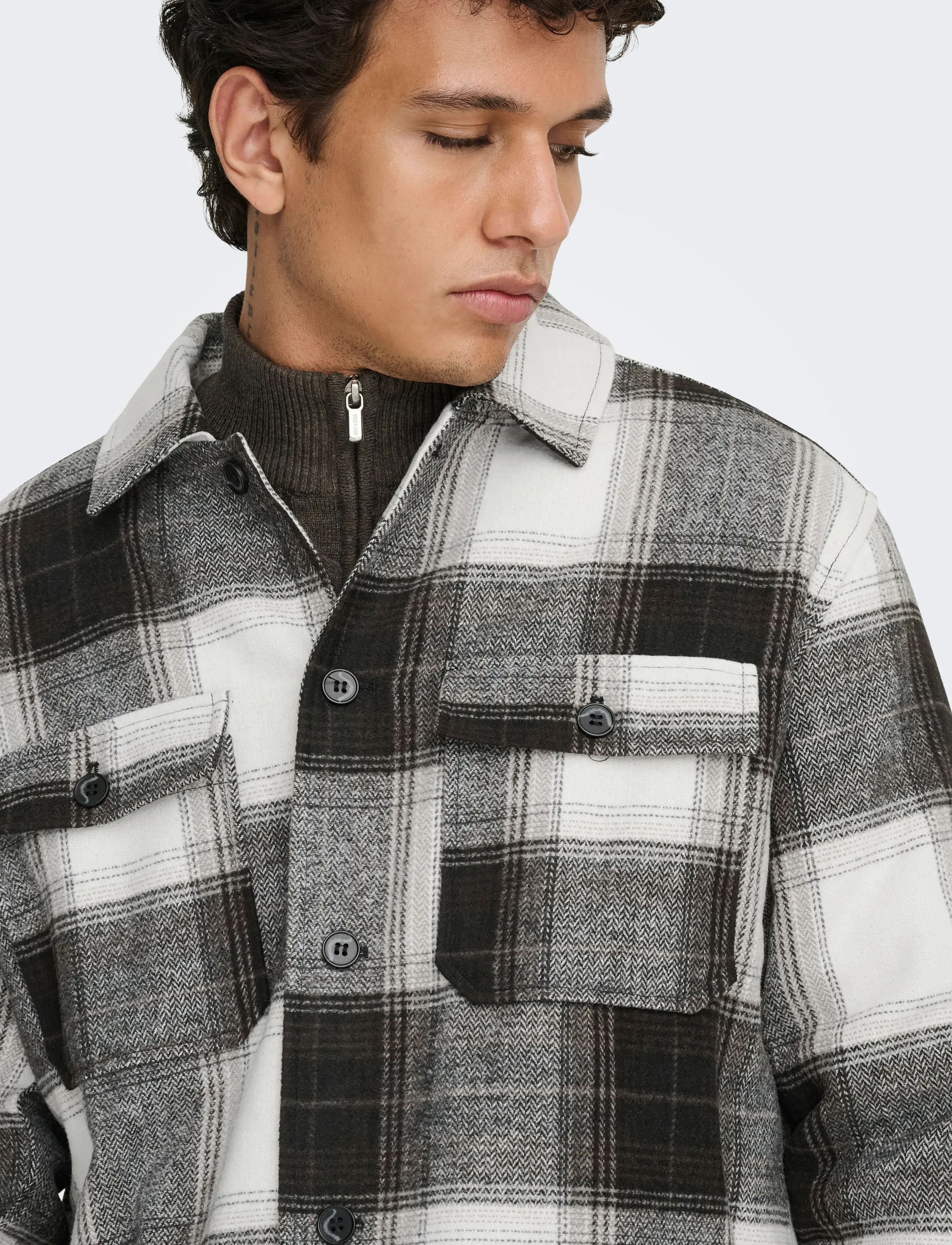 ONLY & SONS ONSZACK OVERSHIRT OTW NOOS - Overshirts - BLACK / black