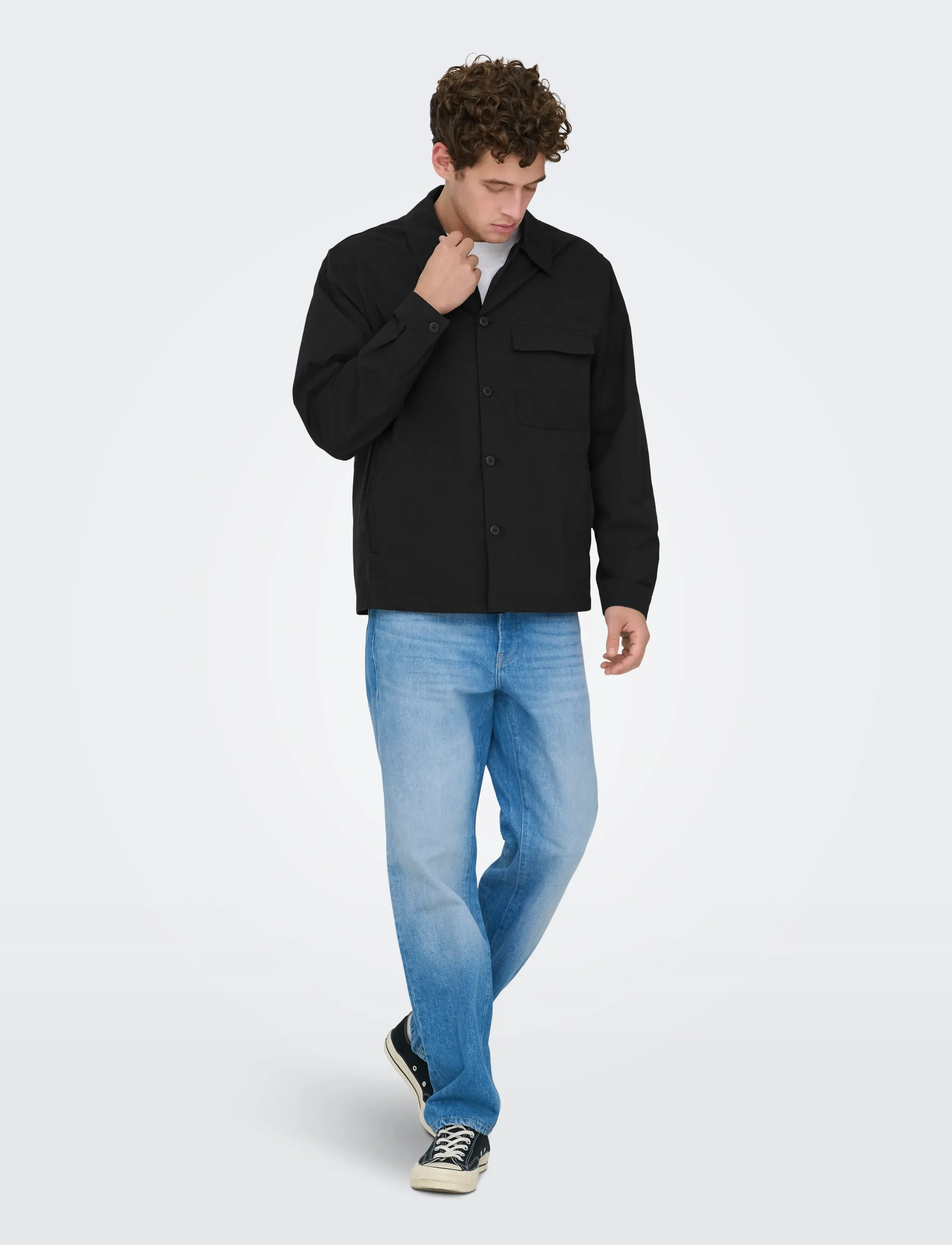 ONLY & SONS - ONSGERETH LIFE STRETCH SHACKET OTW - kollektioner - black - 4