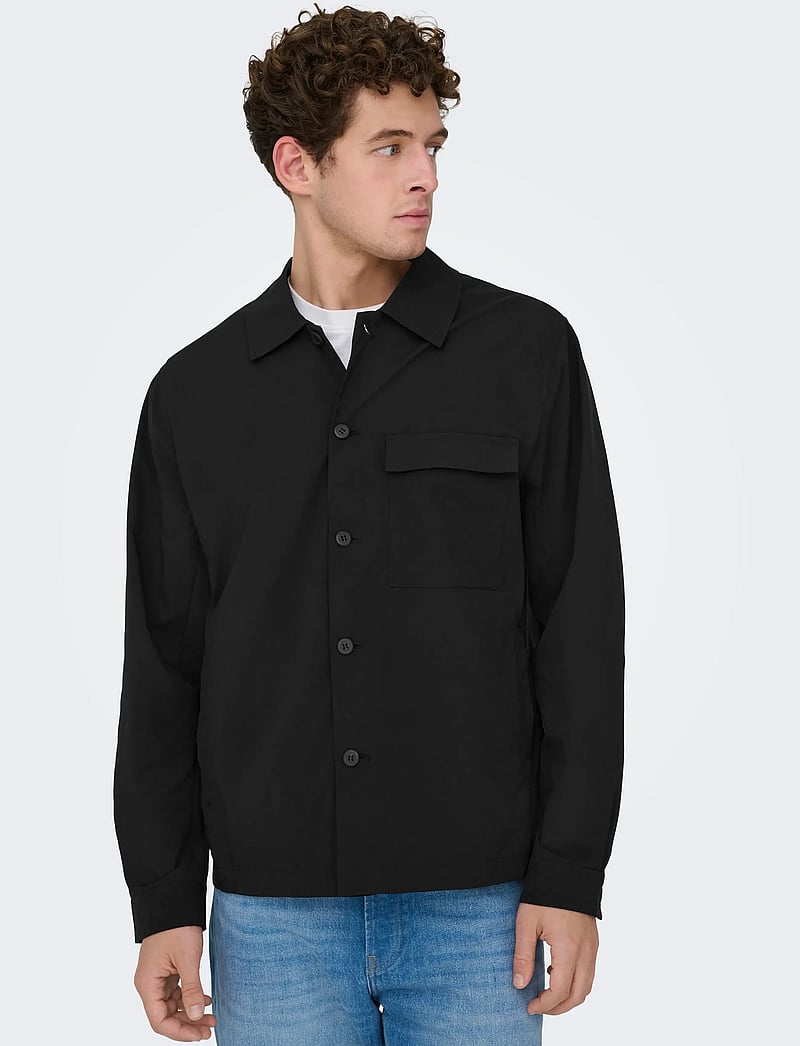 ONLY & SONS - ONSGERETH LIFE STRETCH SHACKET OTW - kollektionen - black - 5