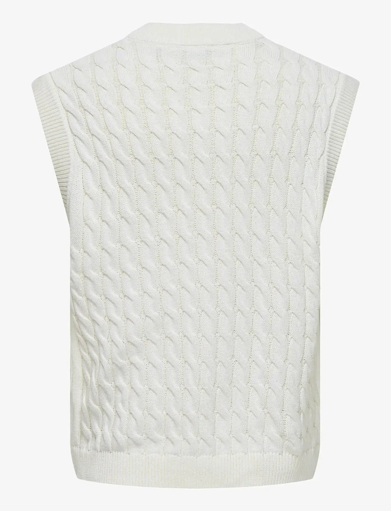 ONLY & SONS - ONSKICKER LIFE RLX 3 CABLE VEST KNIT - stickade västar - antique white - 2