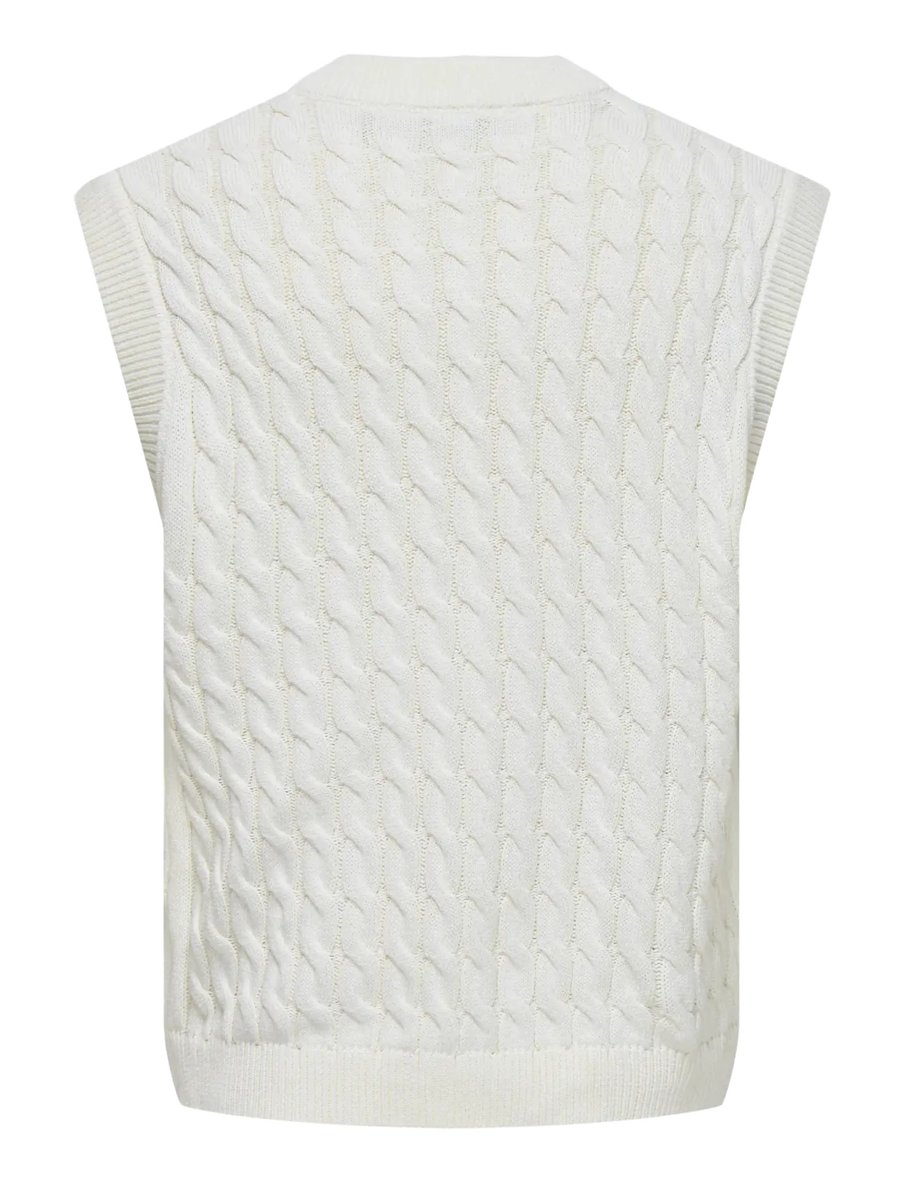 ONLY & SONS - ONSKICKER LIFE RLX 3 CABLE VEST KNIT - adītas vestes - antique white - 2