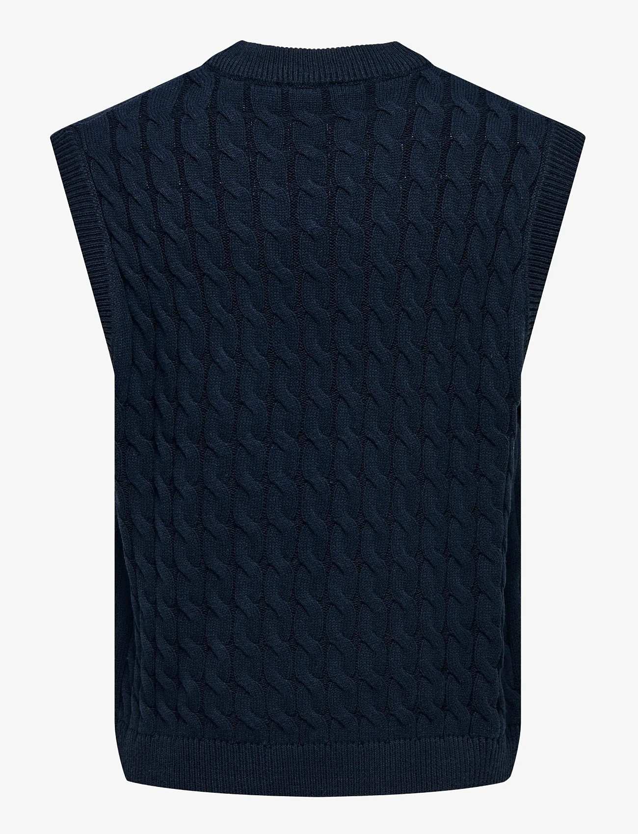 ONLY & SONS - ONSKICKER LIFE RLX 3 CABLE VEST KNIT - kootud vestid - dark navy - 2