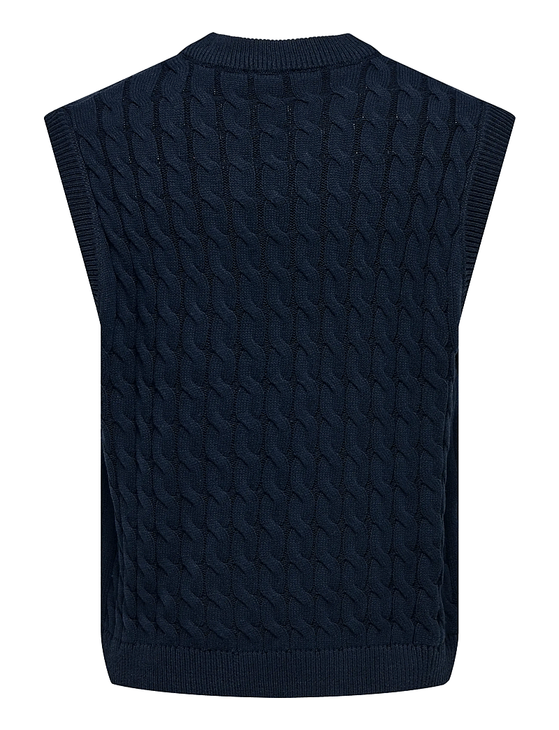 ONLY & SONS - ONSKICKER LIFE RLX 3 CABLE VEST KNIT - kootud vestid - dark navy - 2