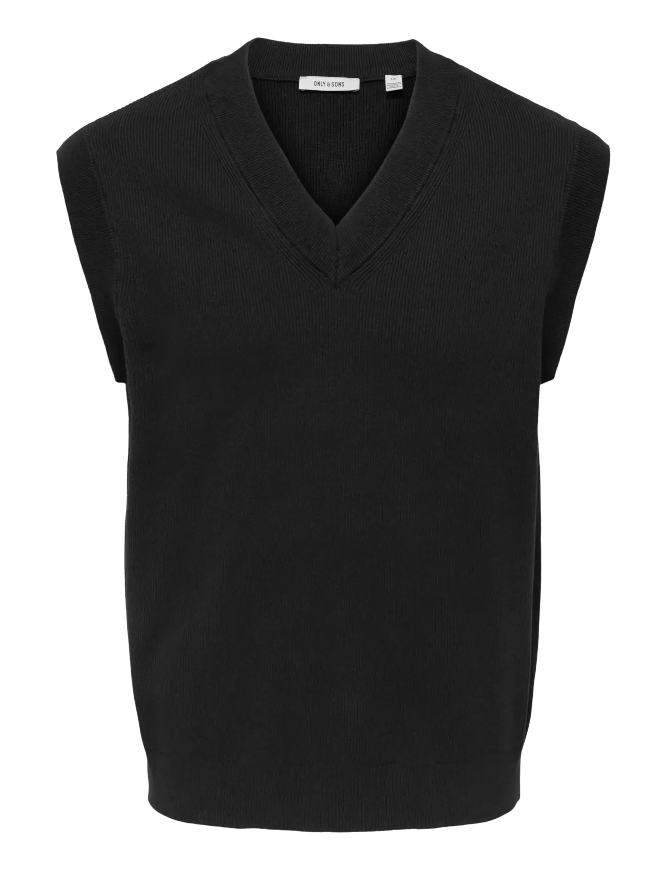 ONLY & SONS Onsphil Rlx 12 Vest Knit Schwarz - L - Herren