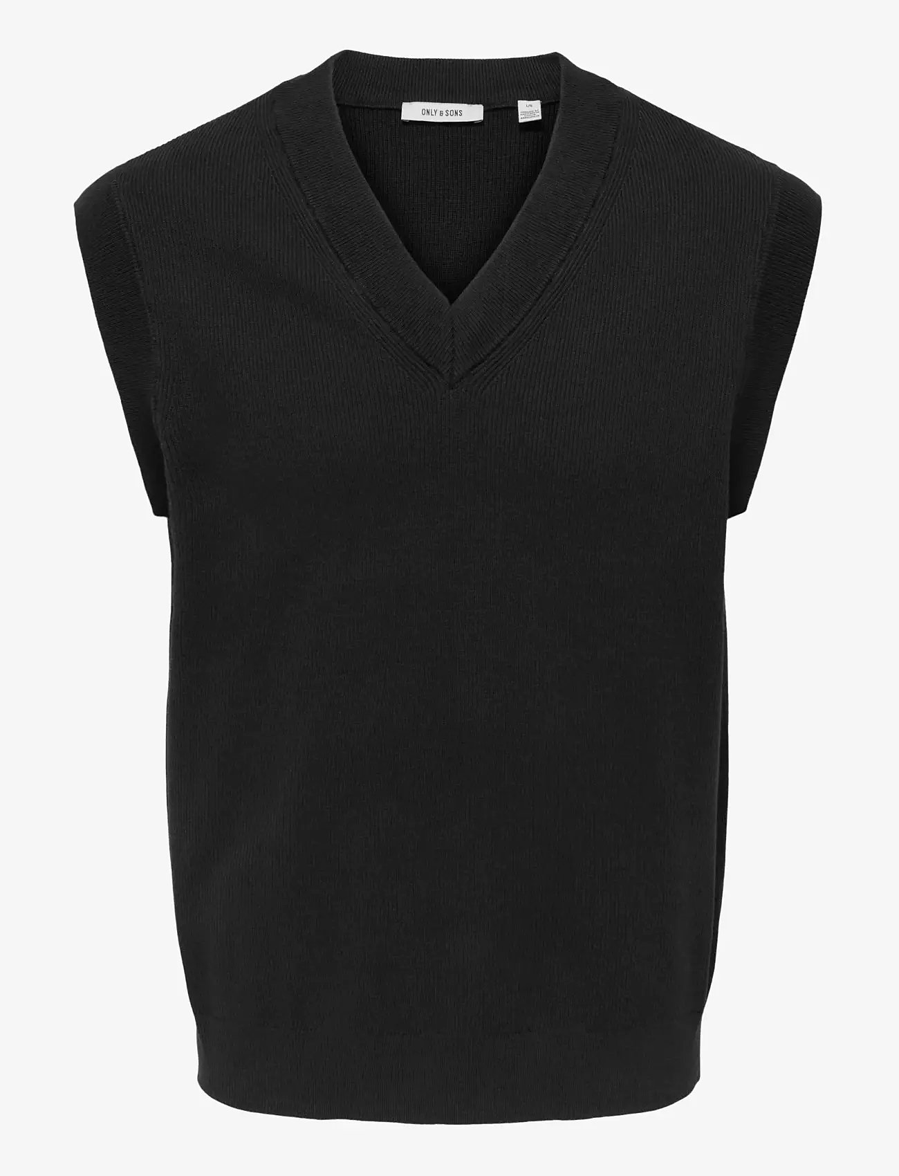 ONLY & SONS - ONSPHIL RLX 12 VEST KNIT - prjónavesti - black - 1