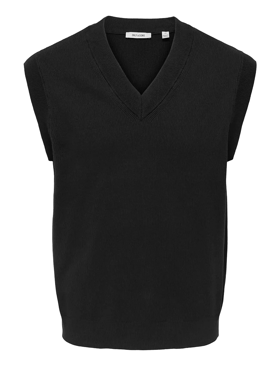 ONLY & SONS - ONSPHIL RLX 12 VEST KNIT - strikkevester - black - 1