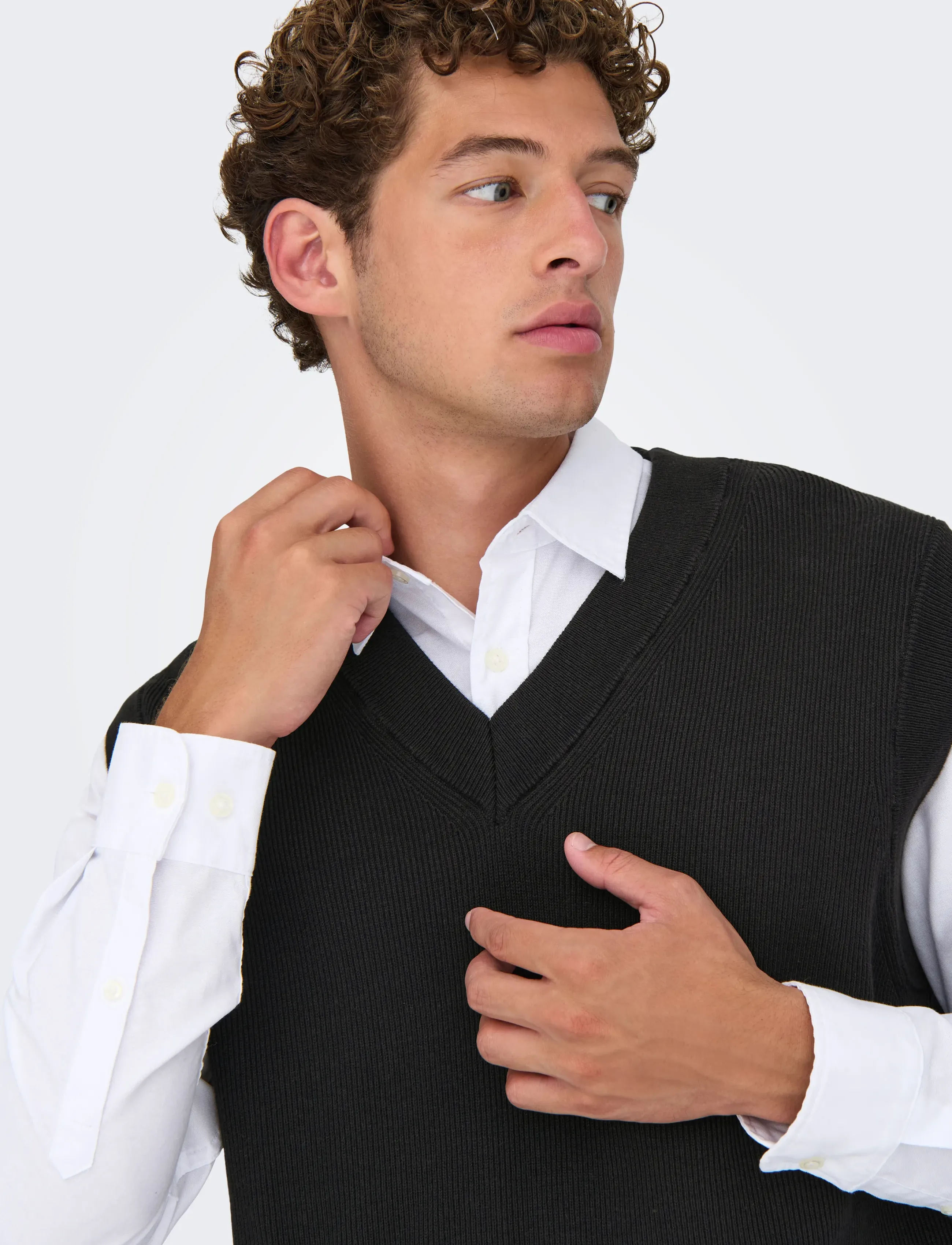 ONLY & SONS - ONSPHIL RLX 12 VEST KNIT - strikkevester - black - 5