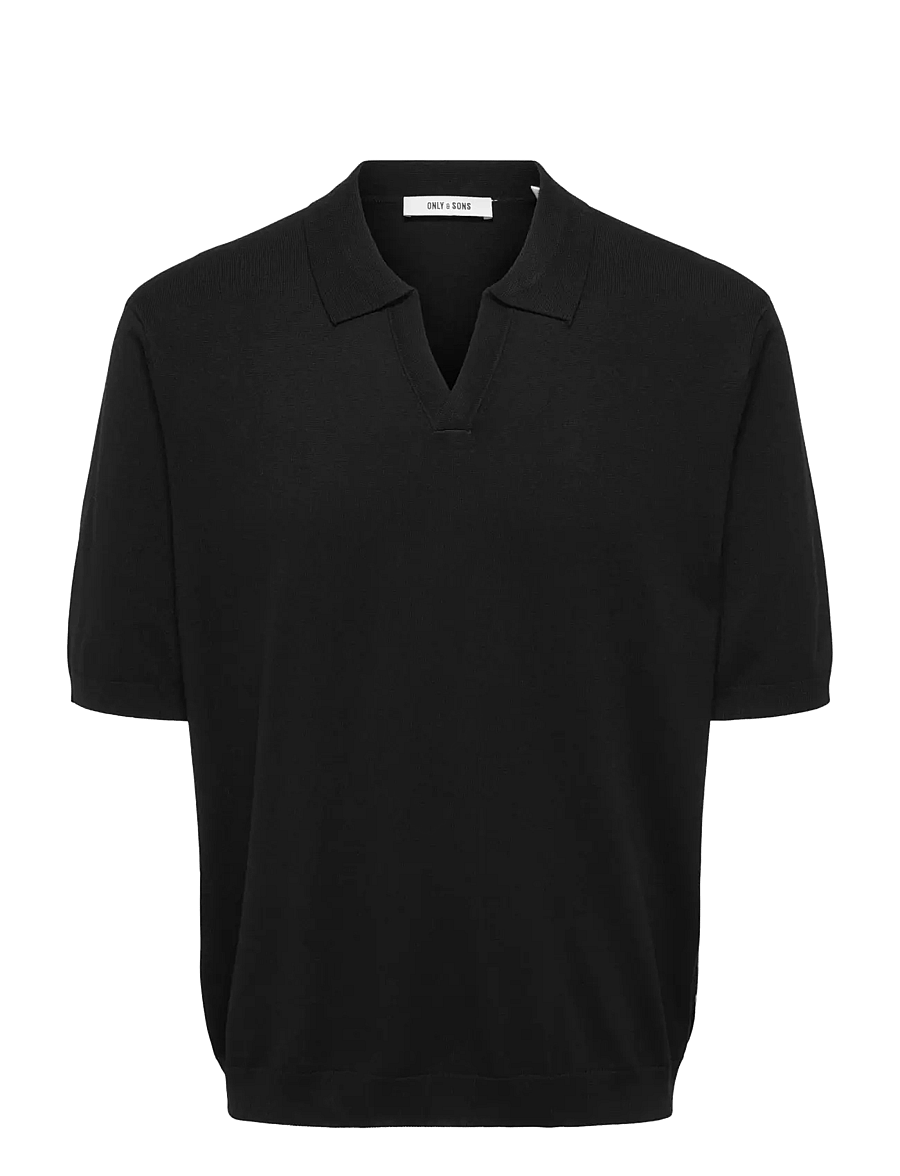 ONLY & SONS - ONSWYLER LIFE RLX 12 SS SPLIT KNIT NOOS - polos en tricot - black - 1