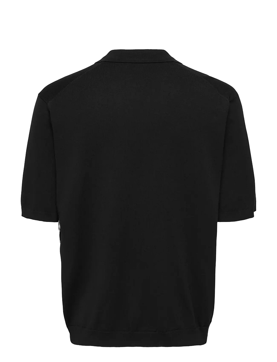 ONLY & SONS - ONSWYLER LIFE RLX 12 SS SPLIT KNIT NOOS - polos en tricot - black - 2