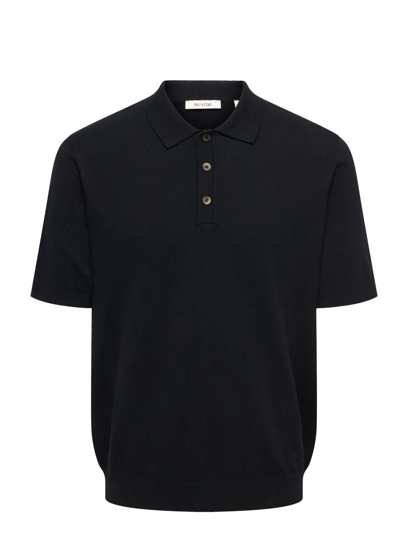 ONLY & SONS ONSLOUI REG 12 SS MEL POLO KNIT NOOS - Gestrickte Polohemden - BLACK / black
