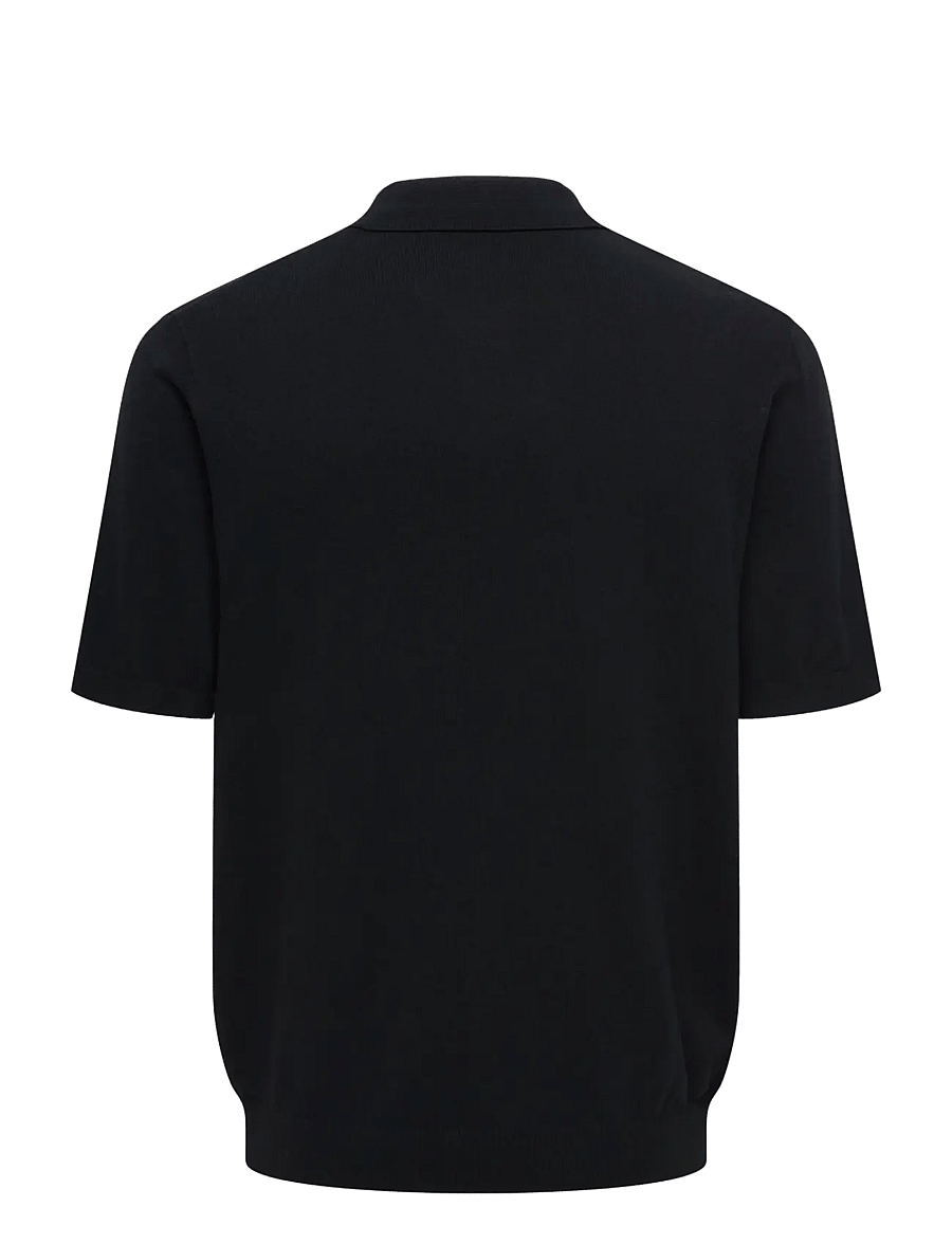 ONLY & SONS - ONSLOUI REG 12 SS MEL POLO KNIT NOOS - polostrik - black - 2