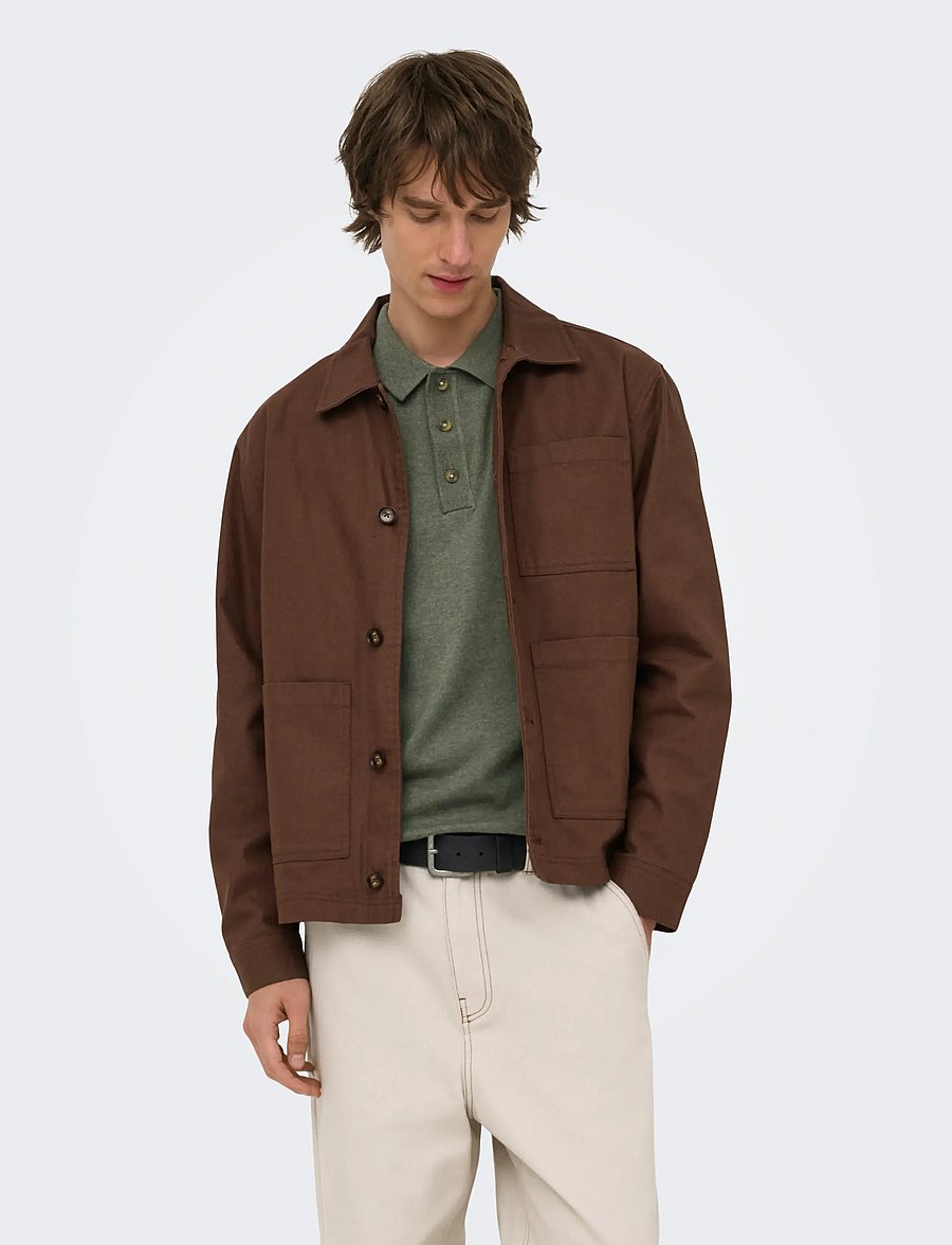 ONLY & SONS - ONSLOUI REG 12 SS MEL POLO KNIT NOOS - langärmlige strick-polohemden - castor gray - 0