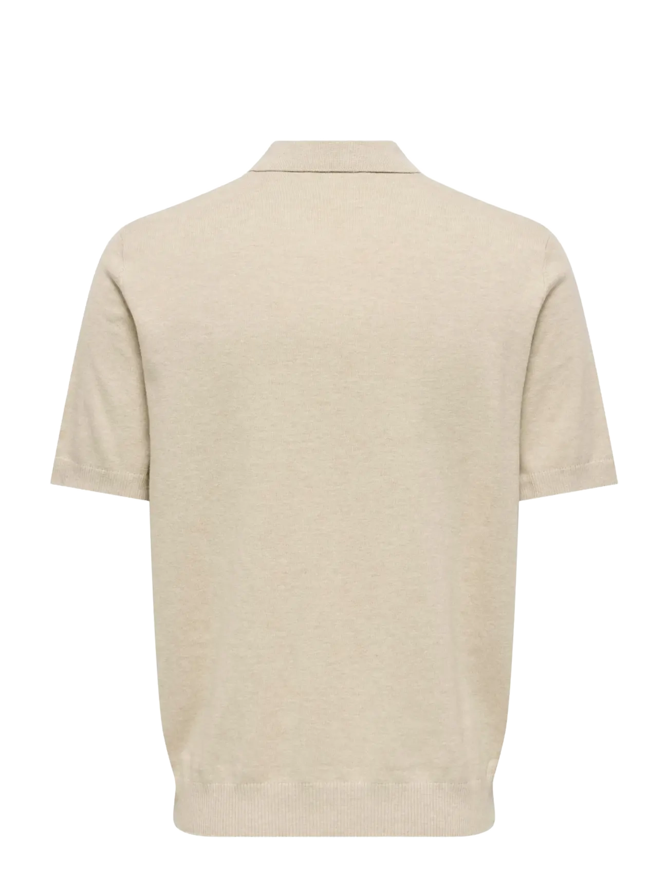 ONLY & SONS - ONSLOUI REG 12 SS MEL POLO KNIT NOOS - polostrik - oatmeal - 2