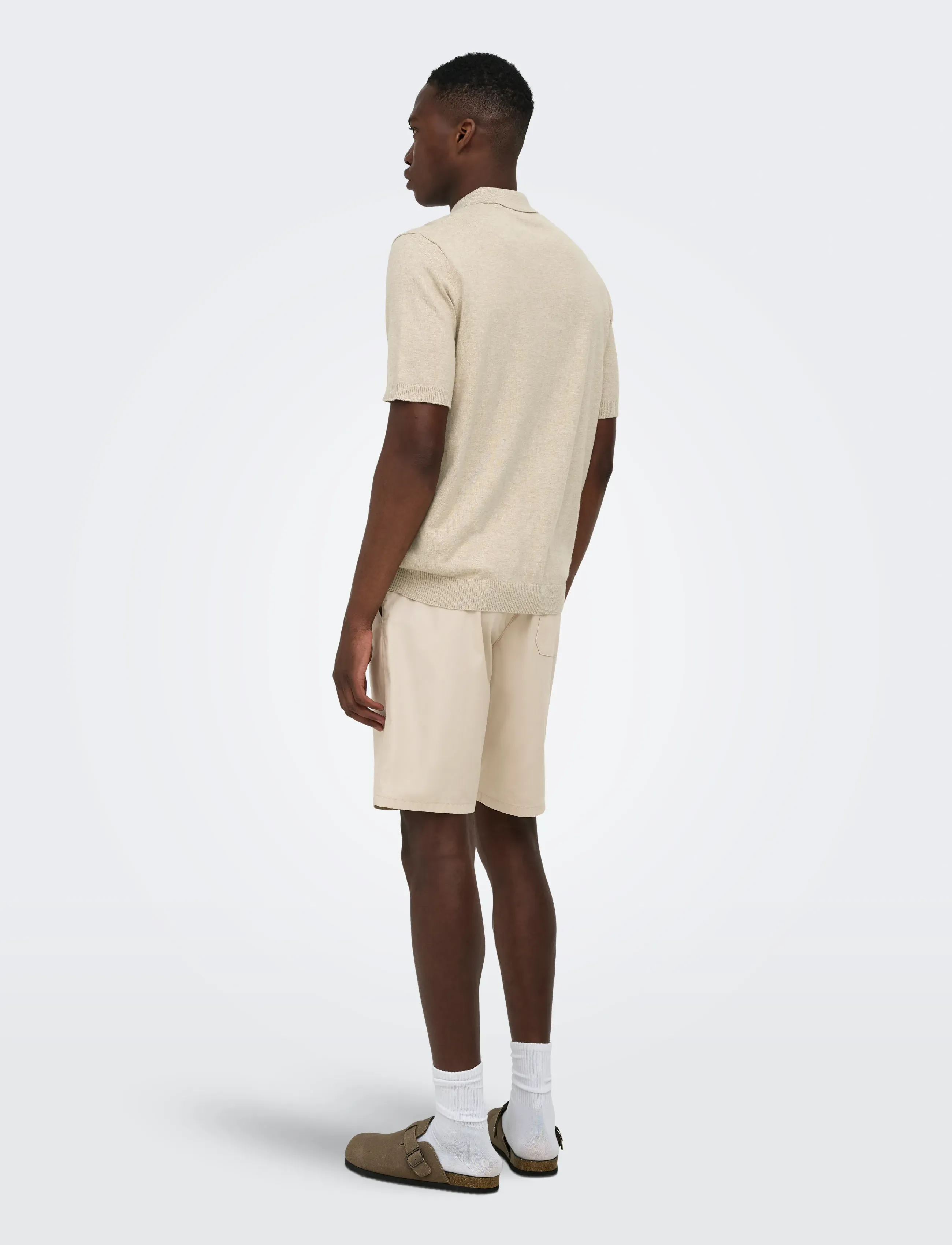 ONLY & SONS - ONSLOUI REG 12 SS MEL POLO KNIT NOOS - polostrik - oatmeal - 3
