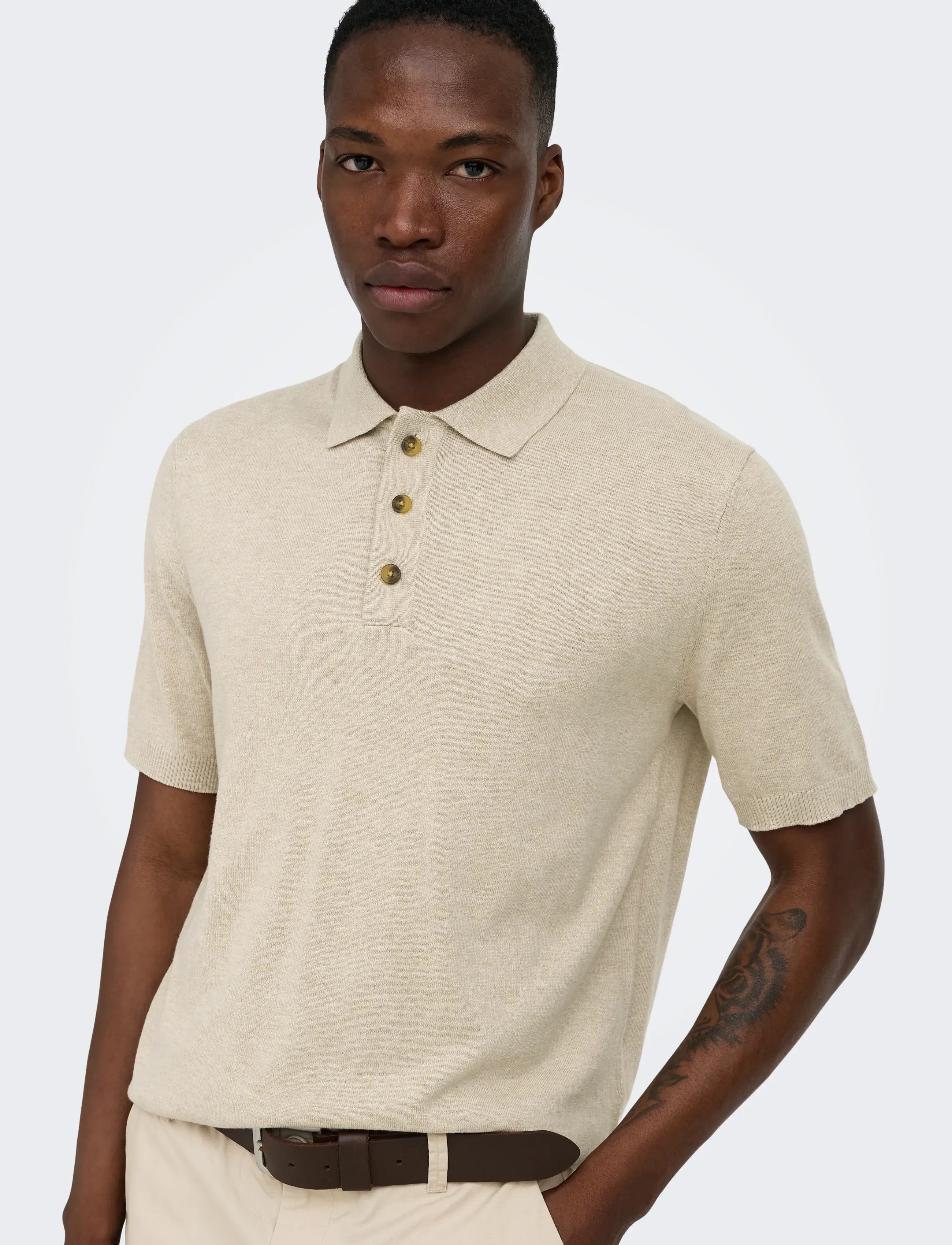 ONLY & SONS Onsloui Reg 12 Ss Mel Polo Knit Noos pikéer herr – bild 6