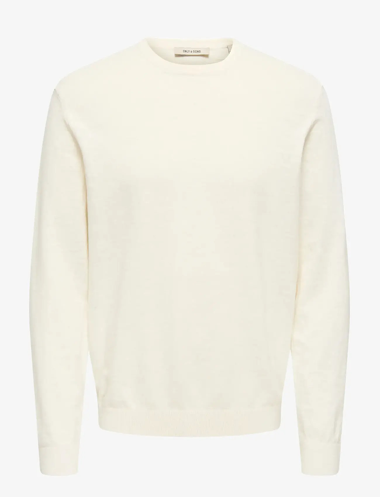 ONLY & SONS - ONSTIM REG LS LINEN CREW KNIT NOOS - rundhals - cloud dancer - 0