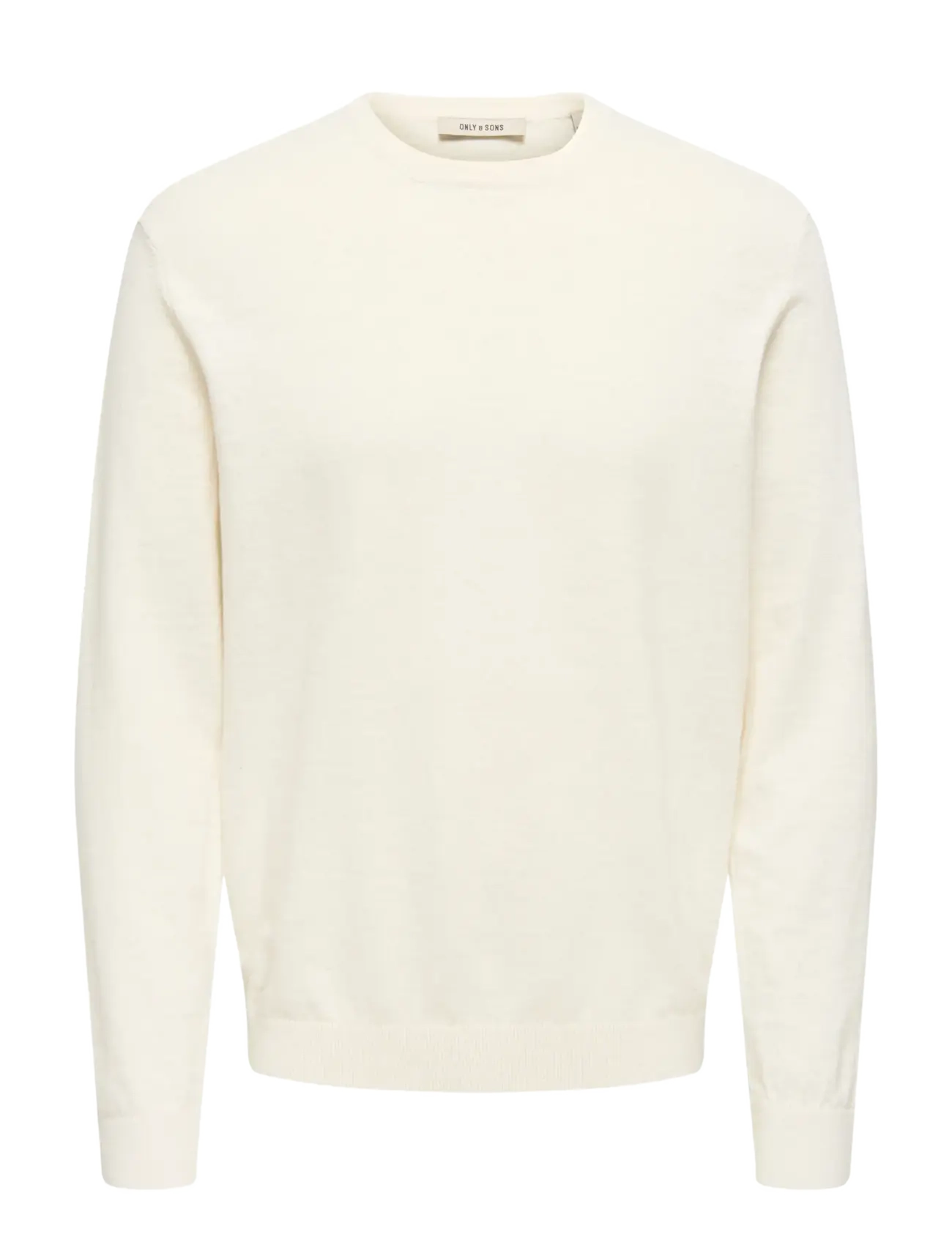 ONLY & SONS ONSTIM REG LS LINEN CREW KNIT NOOS - Strickmode - CLOUD DANCER / cream