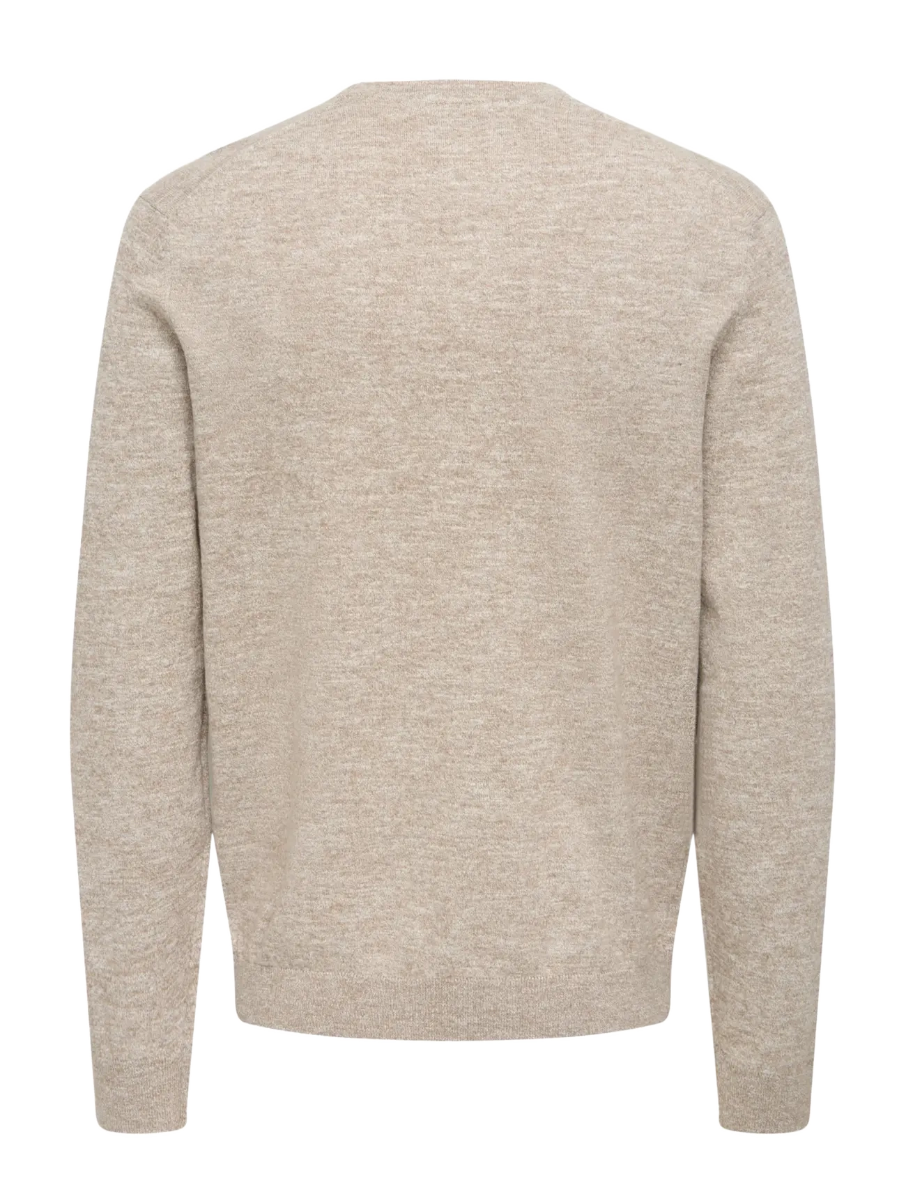 ONLY & SONS - ONSTIM REG LS LINEN CREW KNIT NOOS - pulls col rond - desert taupe - 1