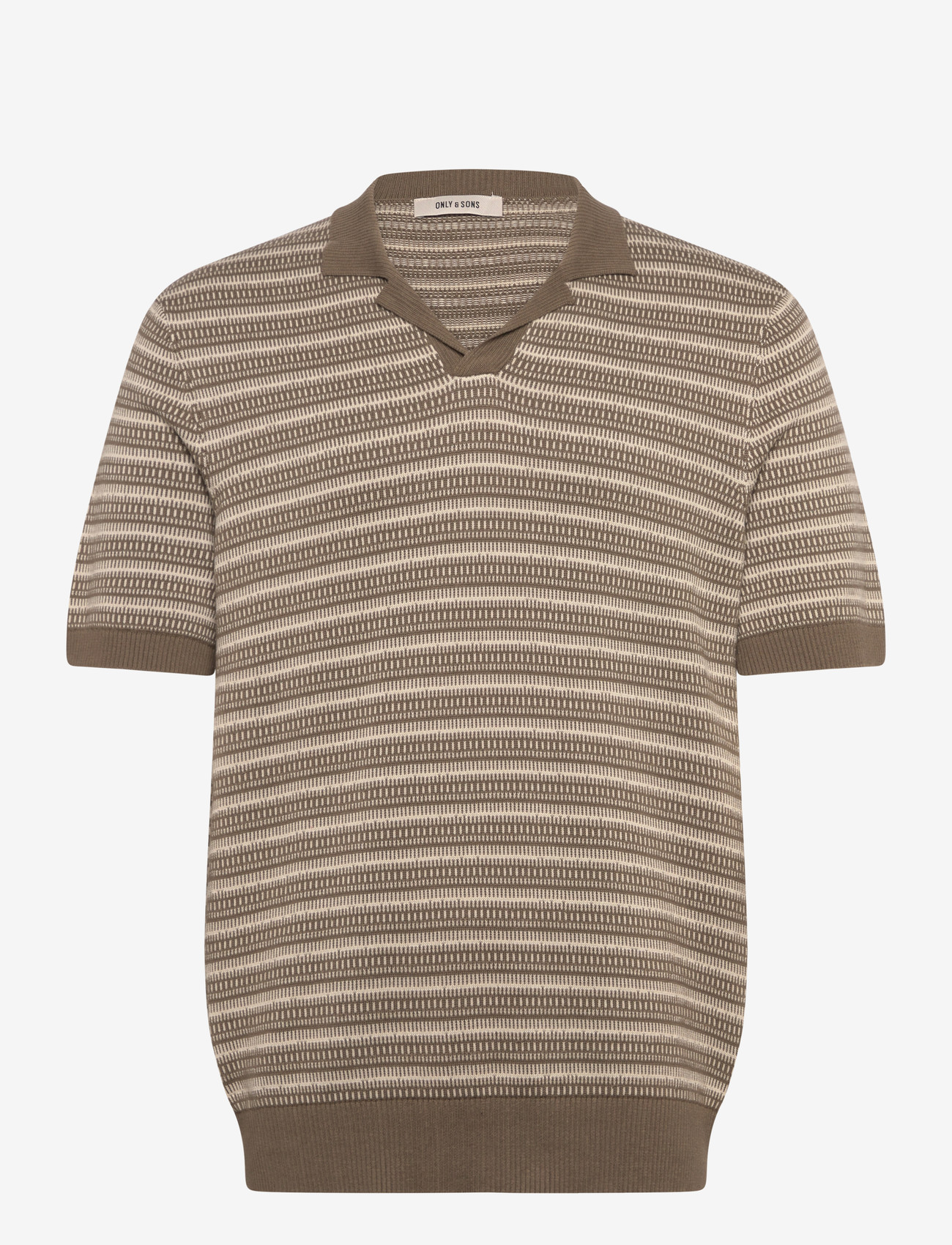 ONLY & SONS - ONSTILO REG SS SPLIT NECK KNIT NOOS - polostrik - bungee cord - 0