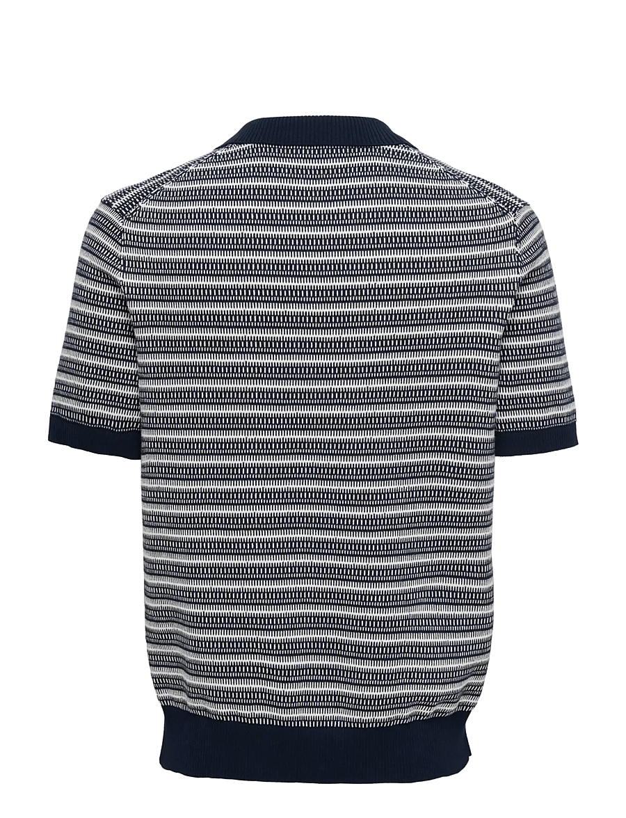 ONLY & SONS - ONSTILO REG SS SPLIT NECK KNIT NOOS - kootud polosärgid - dark sapphire - 2