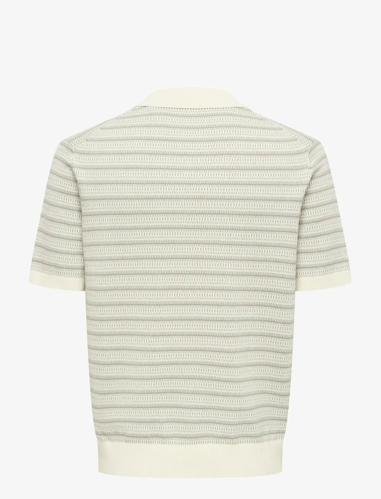 ONLY & SONS - ONSTILO LIFE REG SS SPLIT NECK KNIT NOOS - kootud polosärgid - gardenia - 2