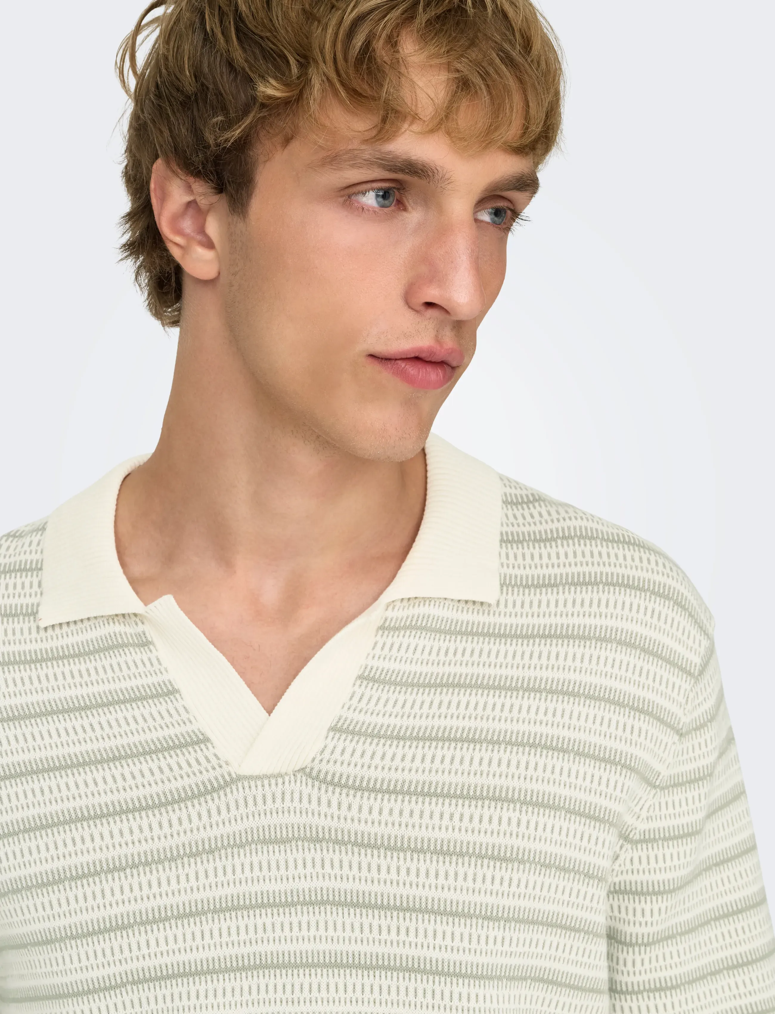 ONLY & SONS Onstilo Life Reg Ss Split Neck Knit Noos pikéer herr – bild 5