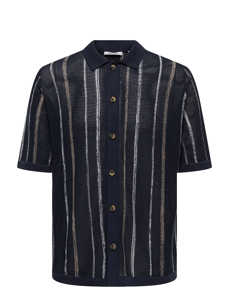 ONLY & SONS - ONSTOBBY LIFE RLX SS SHIRT KNIT NOOS - polos en tricot - dark sapphire - 1