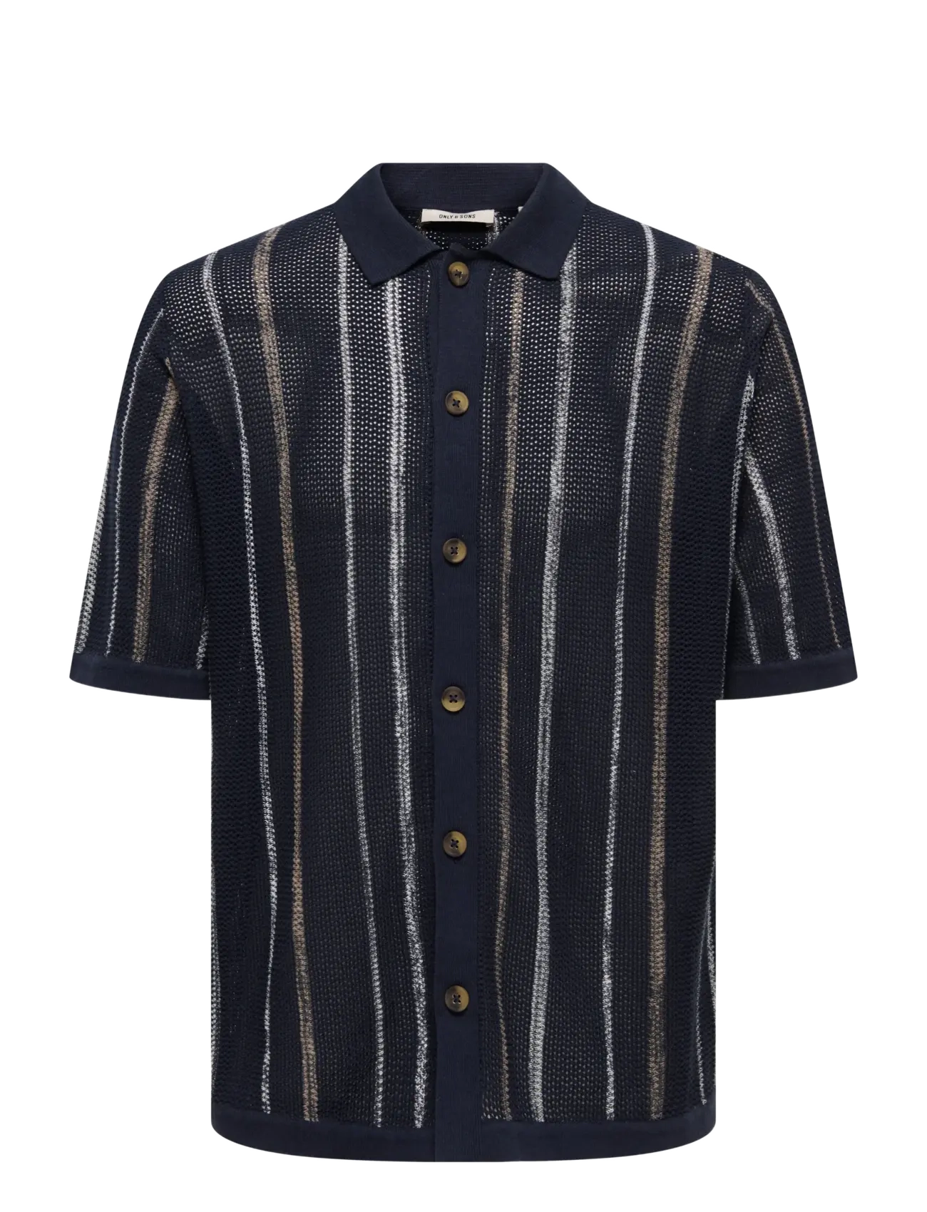 ONLY & SONS ONSTOBBY LIFE RLX  SS SHIRT KNIT NOOS - Strickmode - DARK SAPPHIRE / navy
