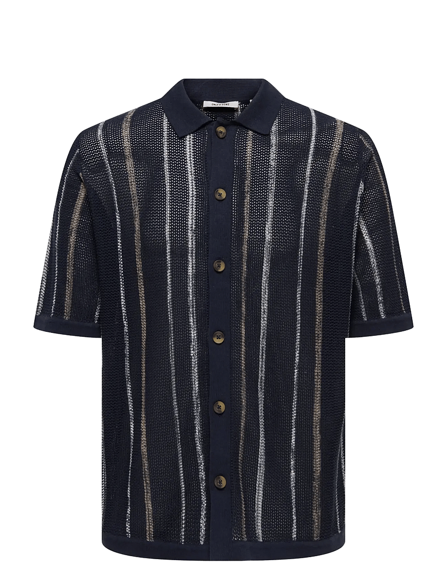 ONLY & SONS - ONSTOBBY LIFE RLX SS SHIRT KNIT NOOS - adīti polo krekli ar garām piedurknēm - dark sapphire - 1