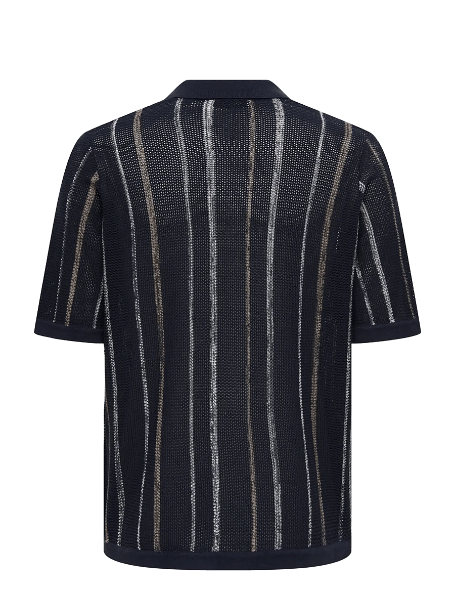 ONLY & SONS - ONSTOBBY LIFE RLX SS SHIRT KNIT NOOS - adīti polo krekli ar garām piedurknēm - dark sapphire - 2