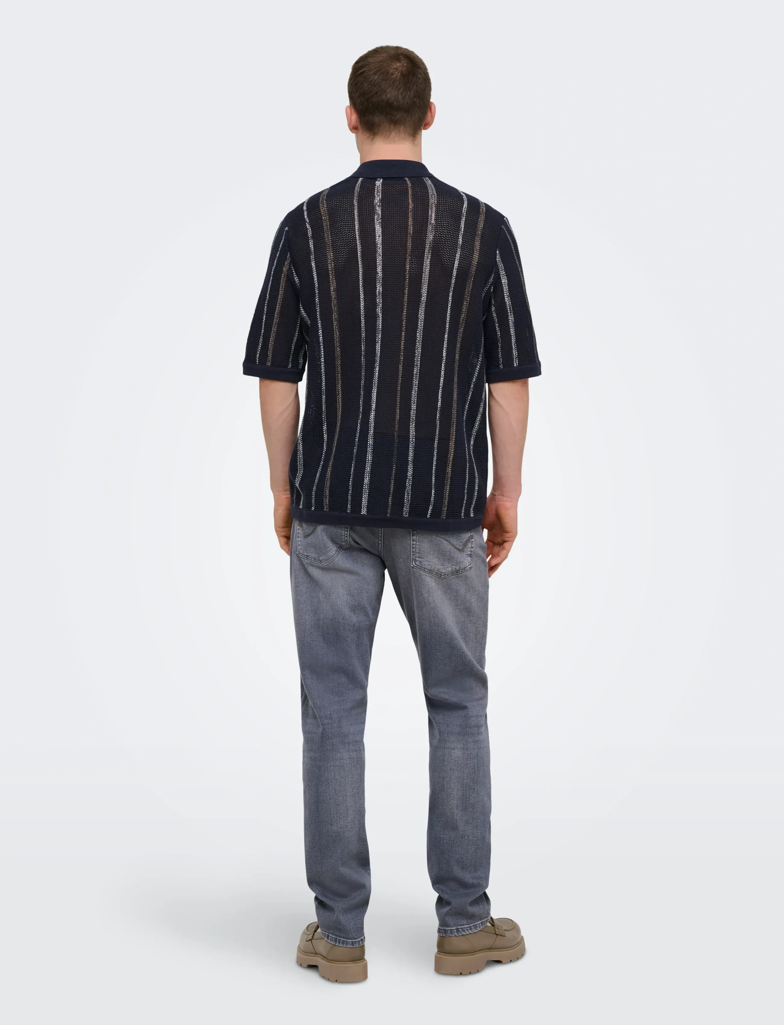ONLY & SONS - ONSTOBBY LIFE RLX  SS SHIRT KNIT NOOS - knitted polos - dark sapphire - 3