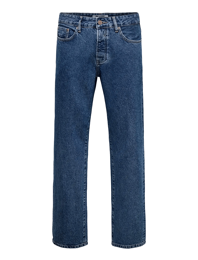 ONLY & SONS - ONSEDGE STRAIGHT BOX TAI DNM NOOS - regular jeans - dark medium blue denim - 0