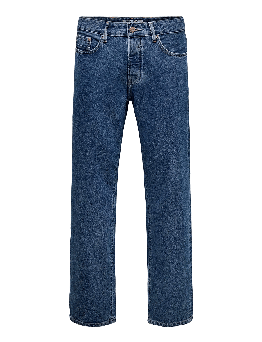 ONLY & SONS - ONSEDGE STRAIGHT BOX TAI DNM NOOS - regular jeans - dark medium blue denim - 0