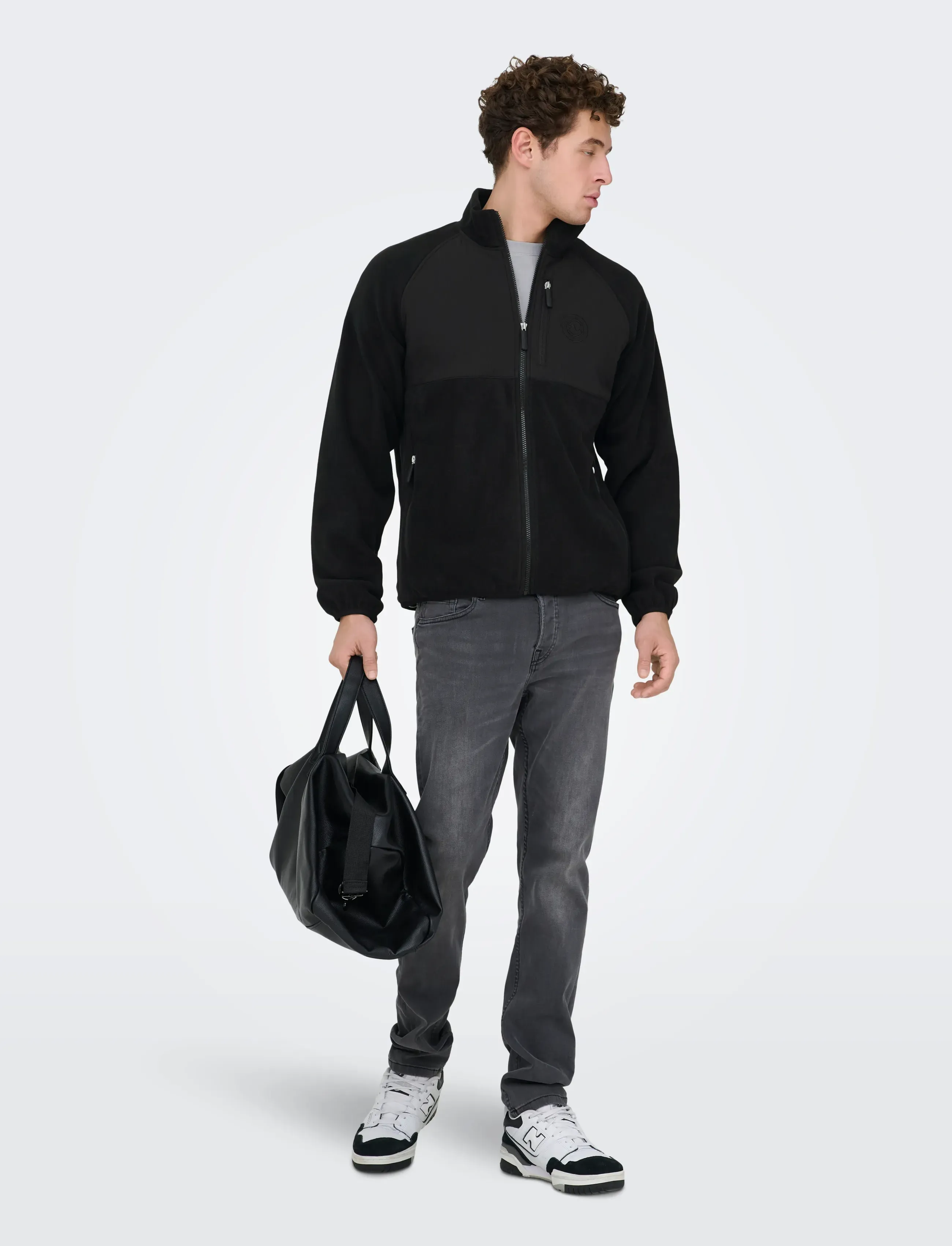 ONLY & SONS ONSCHUCK FLEECE JACKET OTW - Hübriidjoped - BLACK / black