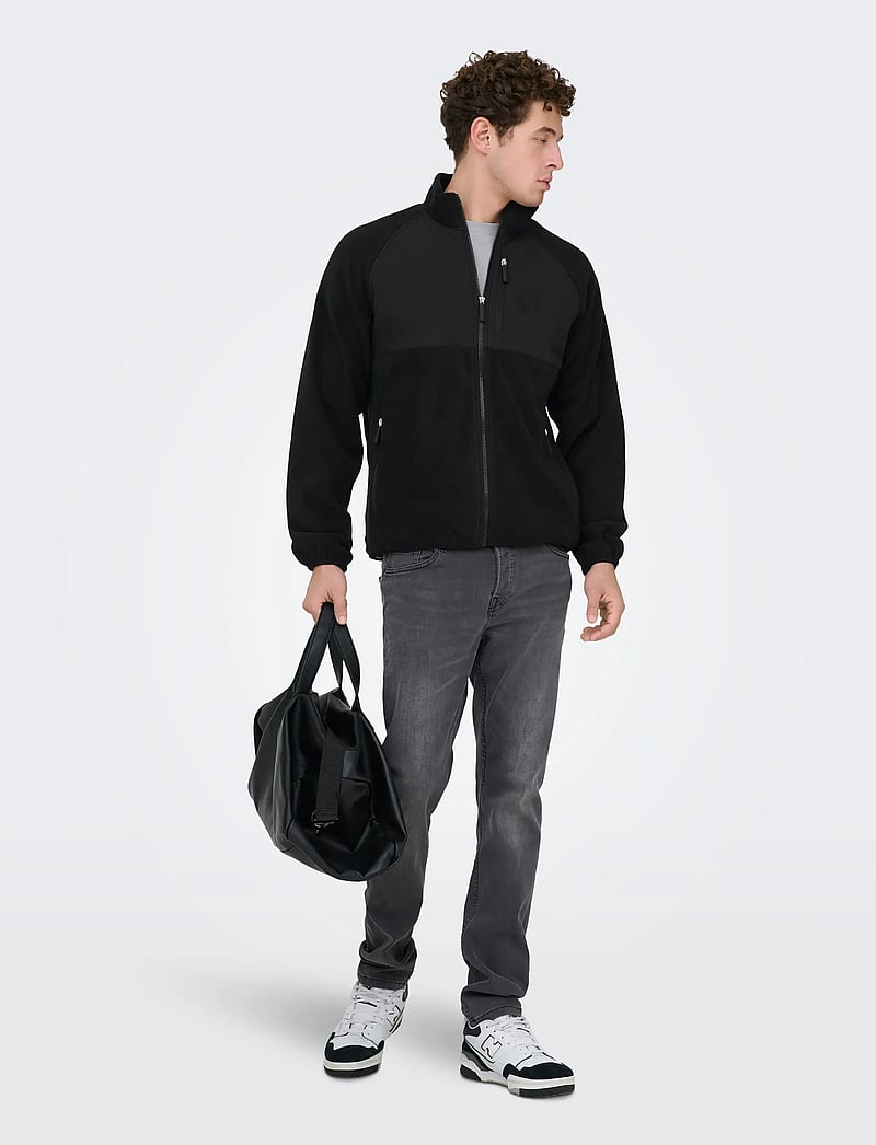 ONLY & SONS - ONSCHUCK FLEECE JACKET OTW - hybrid-jacken - black - 0
