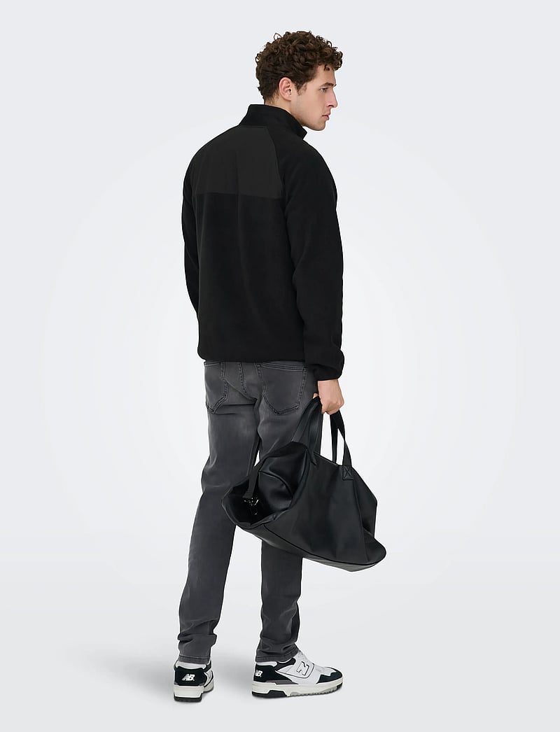 ONLY & SONS - ONSCHUCK FLEECE JACKET OTW - hybrid-jacken - black - 3