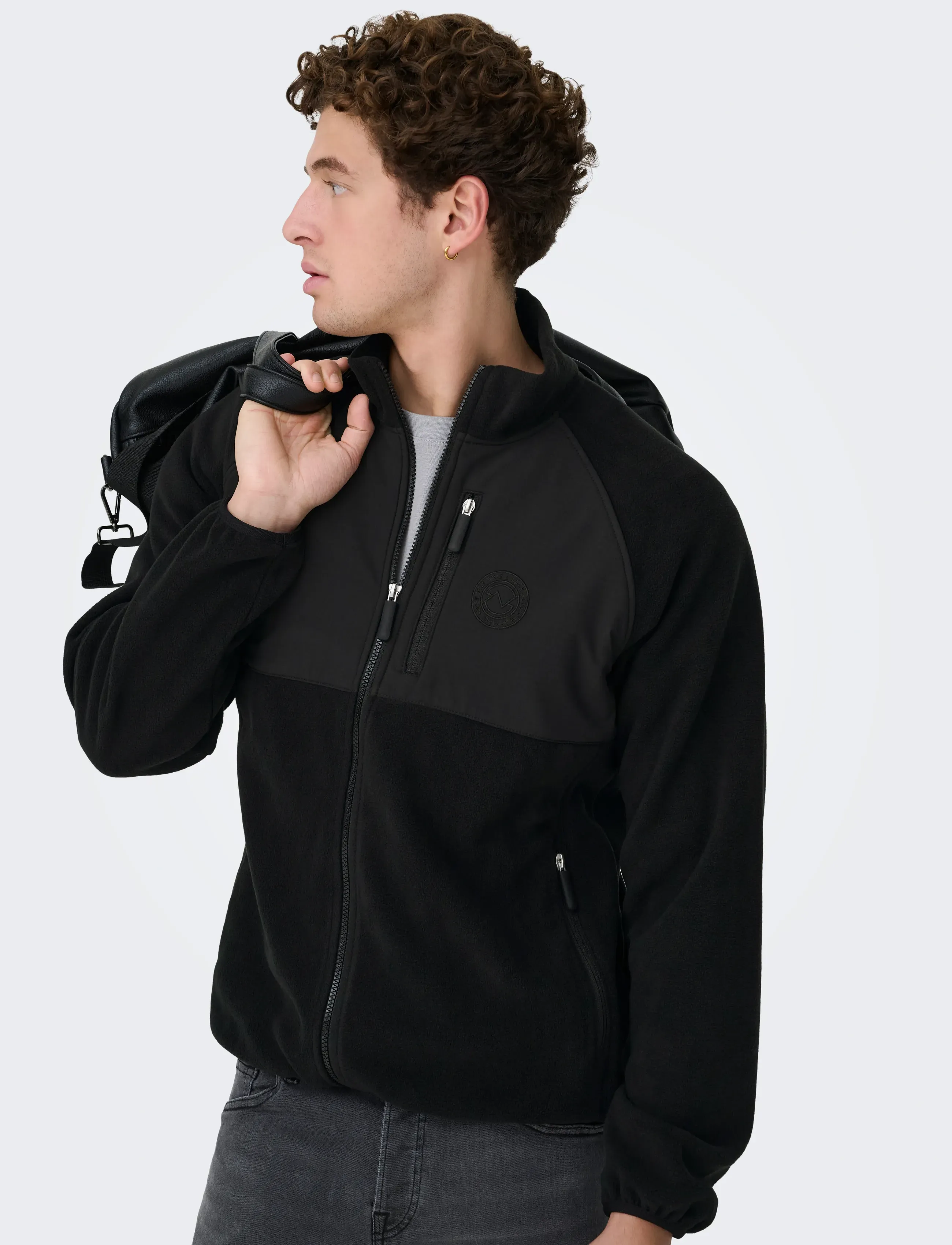 ONLY & SONS - ONSCHUCK FLEECE JACKET OTW - hübriidjoped - black - 4