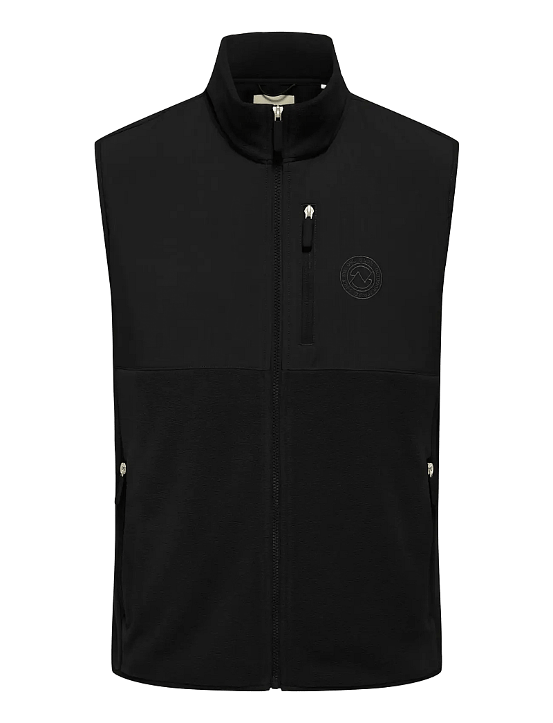 ONLY & SONS - ONSCHUCKFLEECE VEST OTW - veste - black - 1