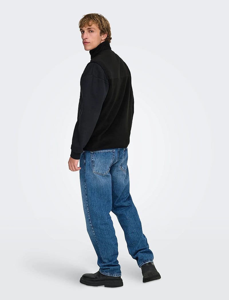 ONLY & SONS - ONSCHUCKFLEECE VEST OTW - veste - black - 3