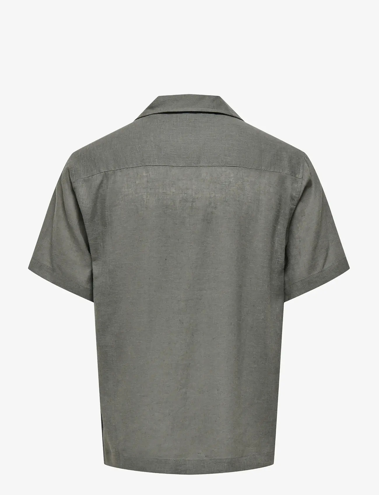 ONLY & SONS - ONSLAURENCE LINEN RESORT COLLAR SS NOOS - lininiai marškiniai - castor gray - 2