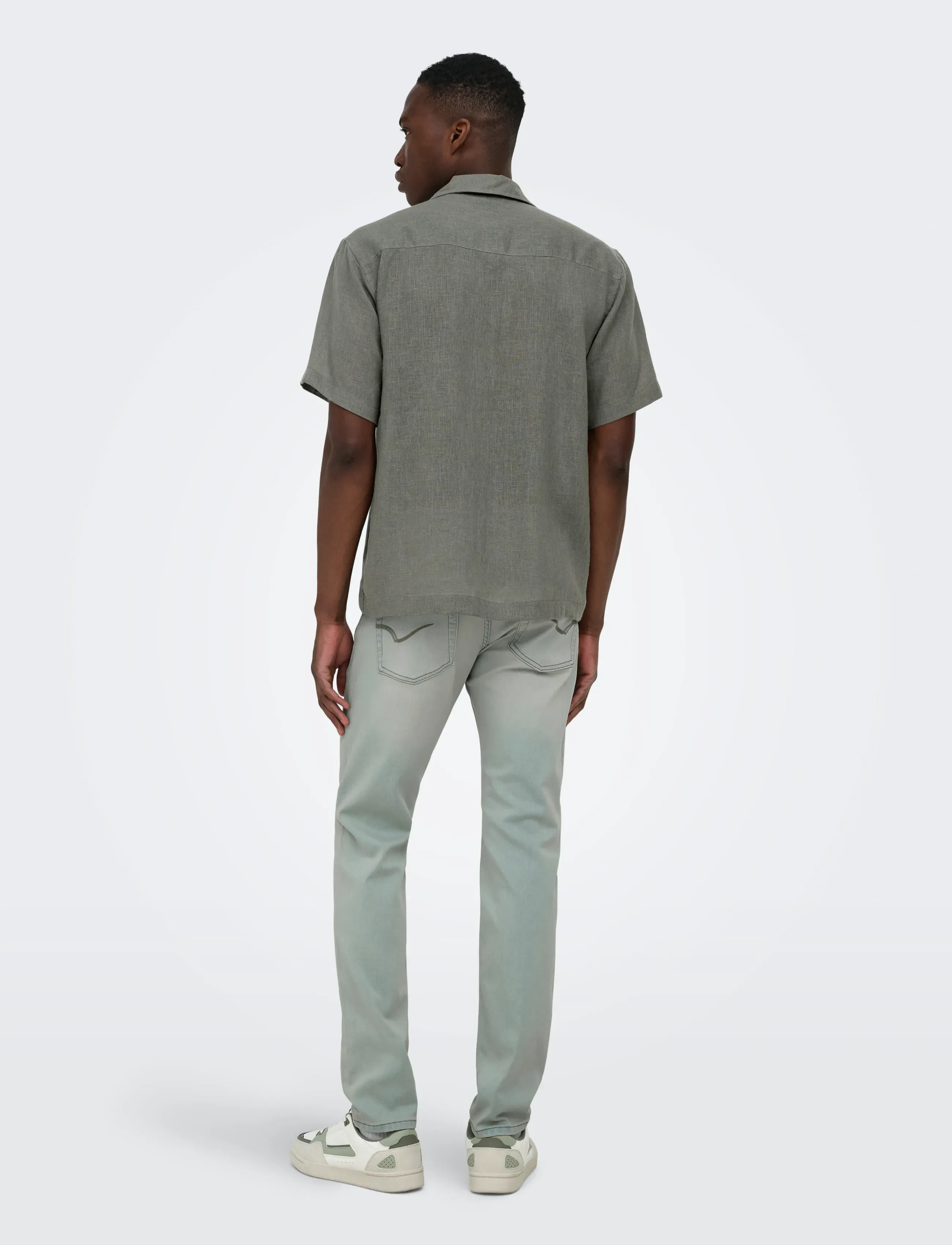 ONLY & SONS - ONSLAURENCE LINEN RESORT COLLAR SS NOOS - leinenhemden - castor gray - 3