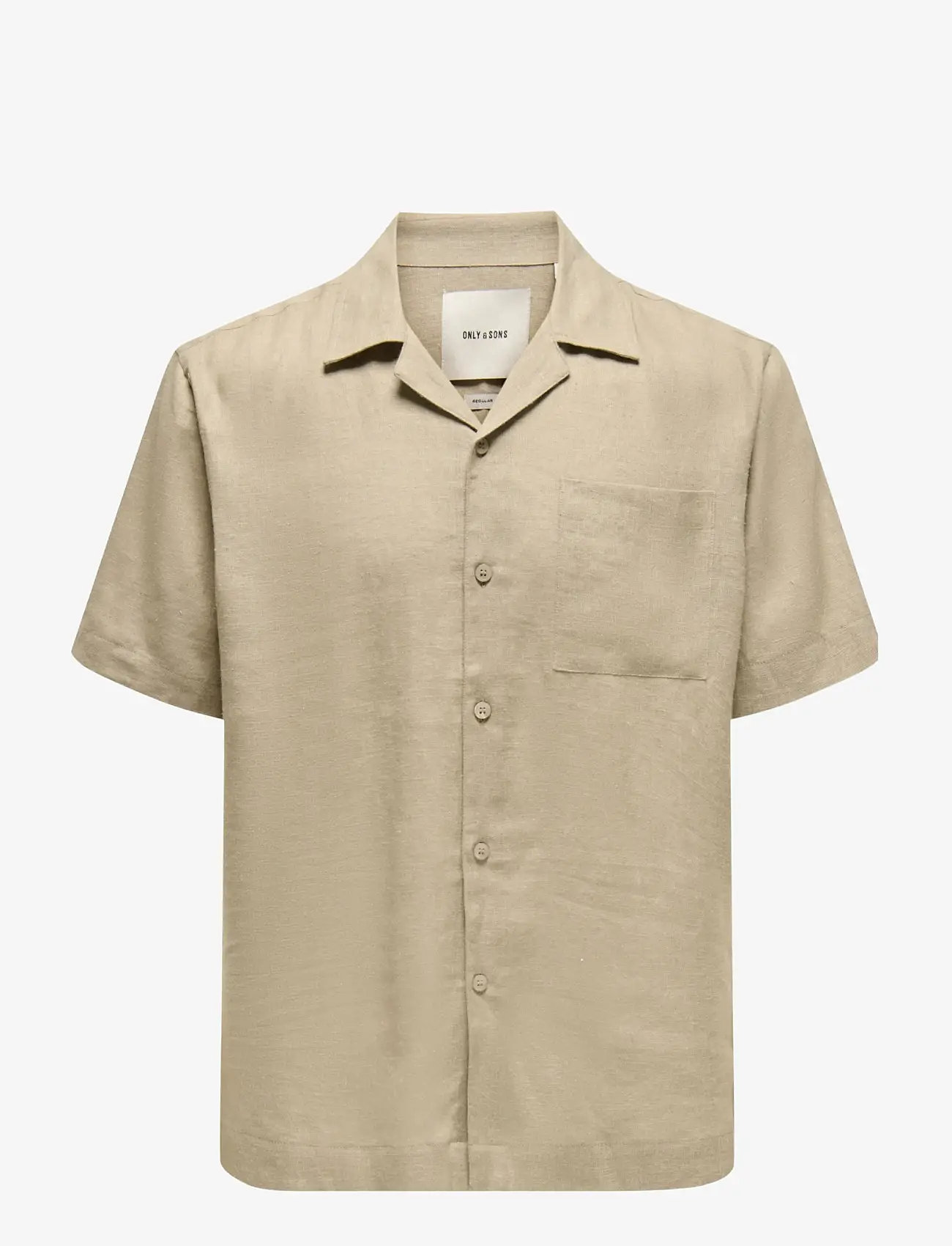 ONLY & SONS - ONSLAURENCE LINEN RESORT COLLAR SS NOOS - hørskjorter - chinchilla - 0