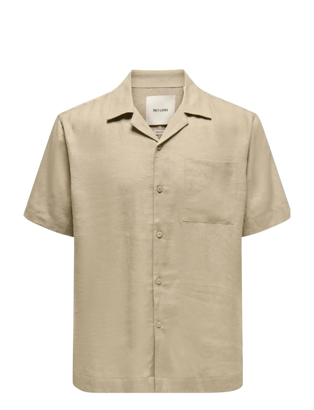 ONLY & SONS ONSLAURENCE LINEN RESORT COLLAR SS NOOS - Skjorter - CHINCHILLA / beige