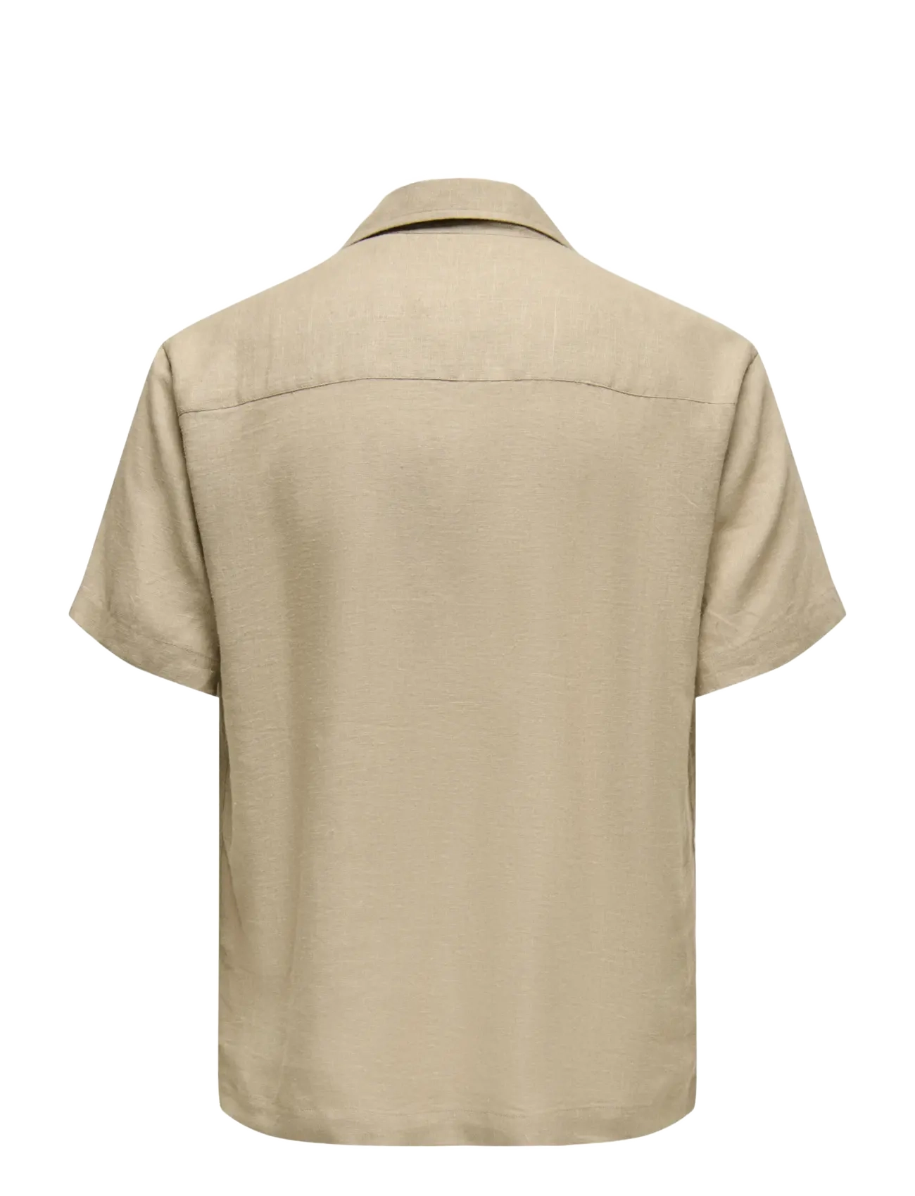 ONLY & SONS - ONSLAURENCE LINEN RESORT COLLAR SS NOOS - linen shirts - chinchilla - 1
