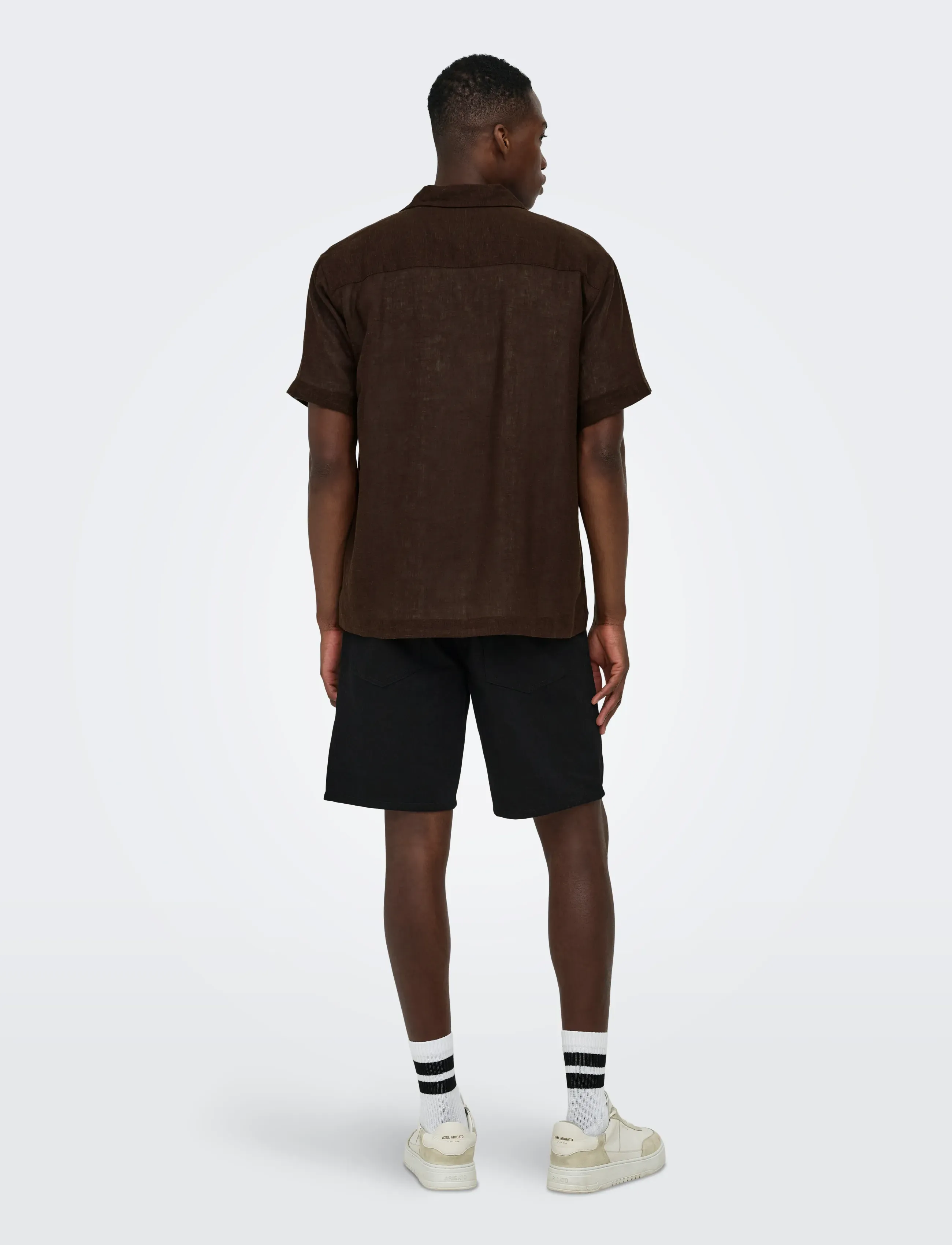ONLY & SONS - ONSLAURENCE LINEN RESORT COLLAR SS NOOS - linased särgid - coffee bean - 3
