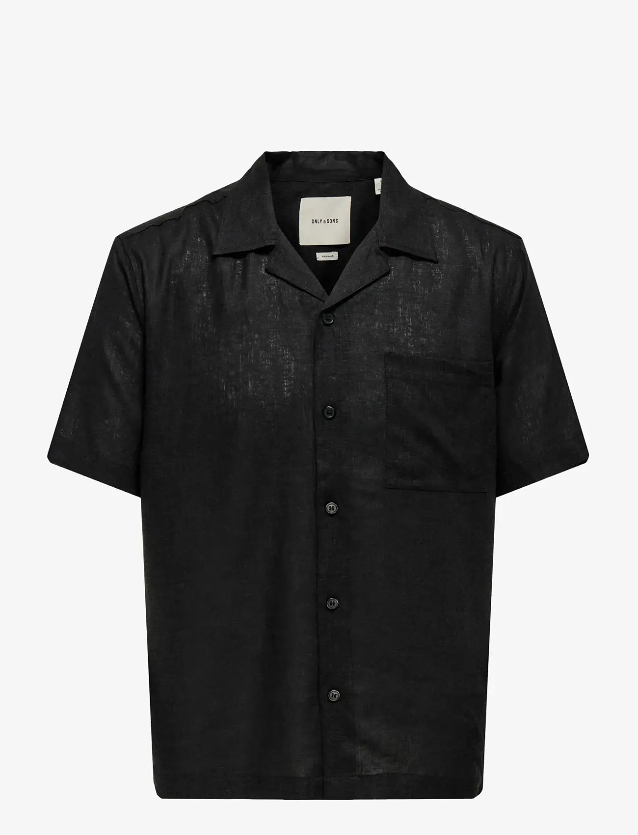 ONLY & SONS - ONSLAURENCE LINEN RESORT COLLAR SS NOOS - hørskjorter - meteorite - 1