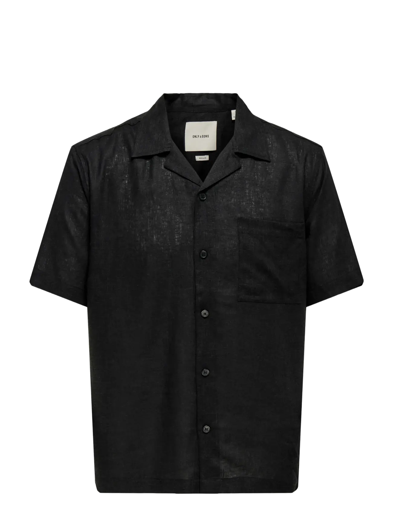 ONLY & SONS ONSLAURENCE LINEN RESORT COLLAR SS NOOS - Skjorter - METEORITE / black