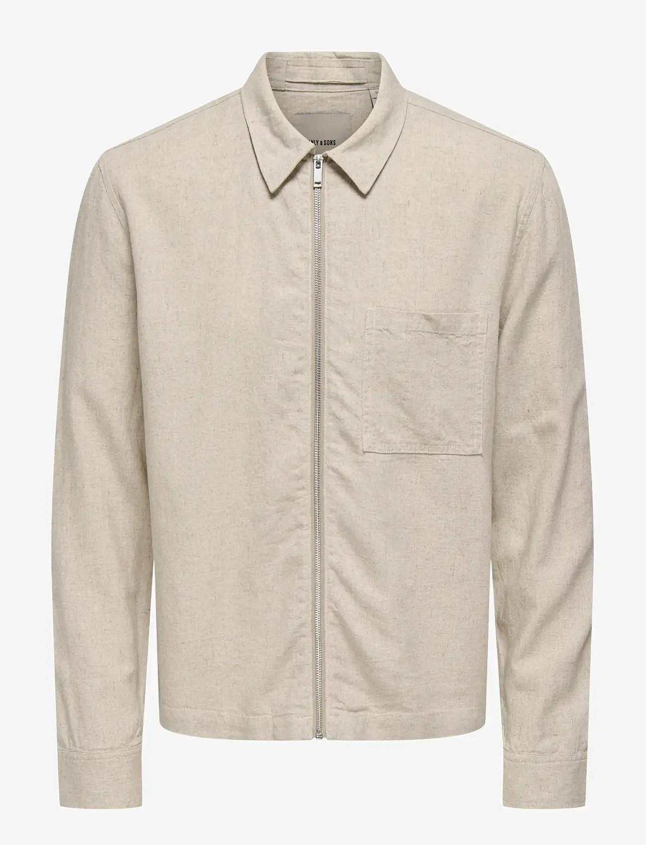 ONLY & SONS - ONSTROY LS REG 0569 ZIP SHIRT FRML - spring jackets - gardenia - 0